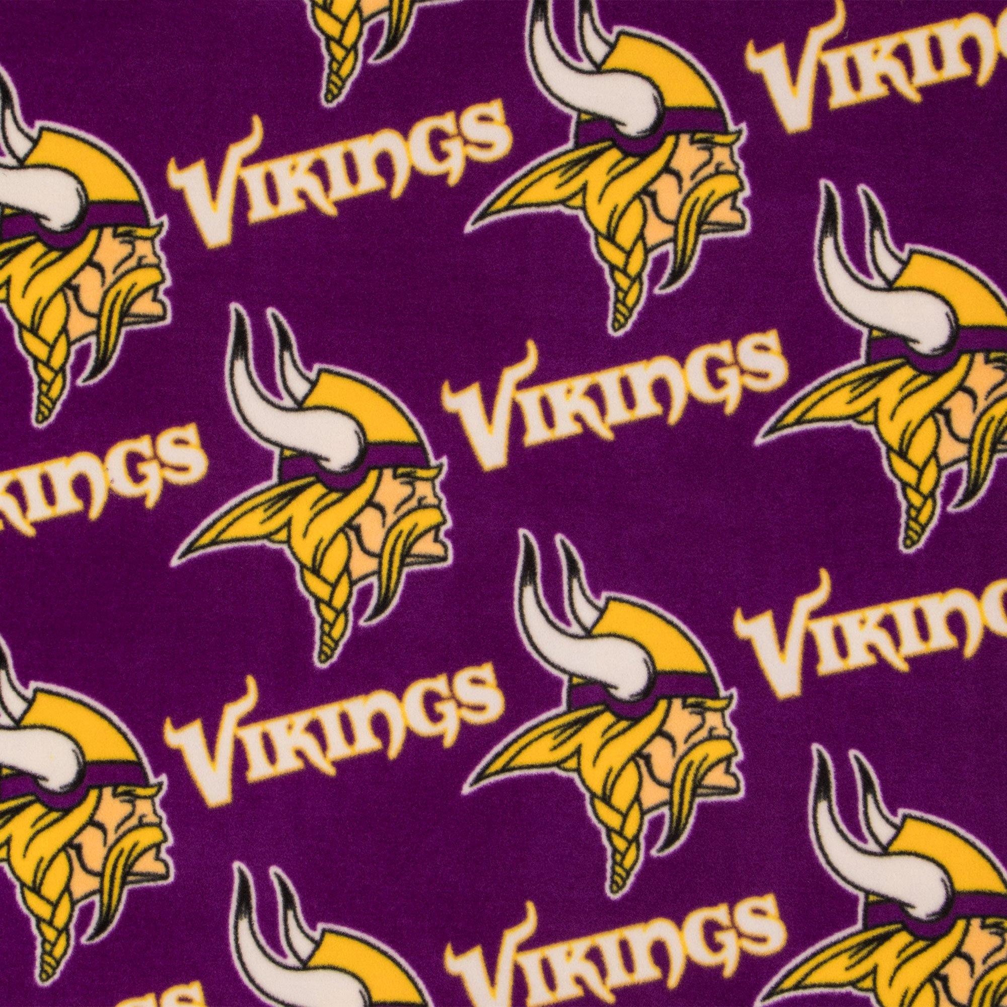 NFL Minnesota Vikings 58 100% Polyester Fleece Sports Logo Fabric By the  Yard, Purple