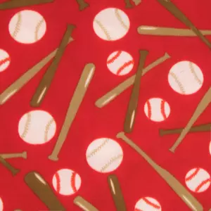 Baseballs Fleece Fabric