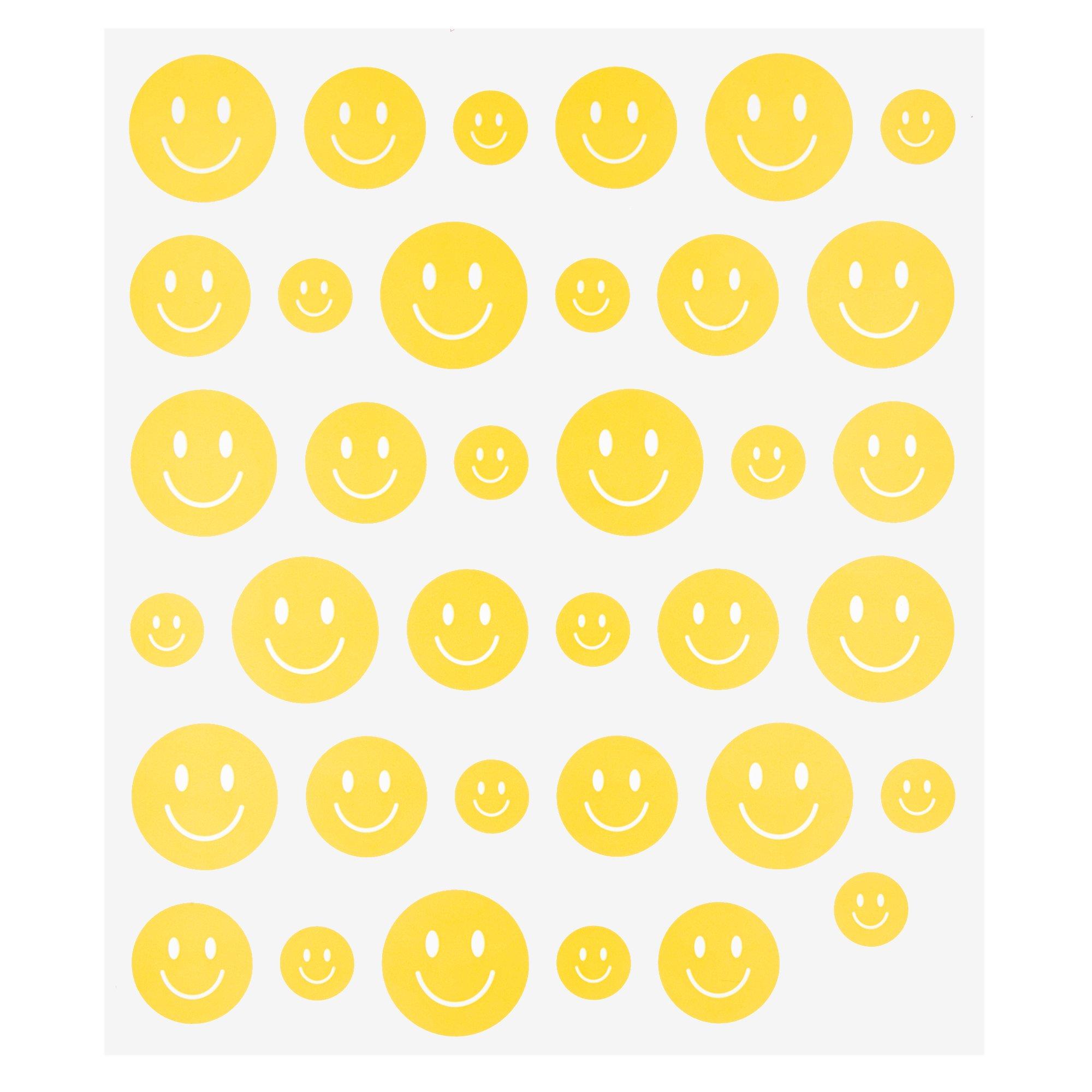 Colorful Happy Face And Smiling Star Small Stickers 20 Sheets