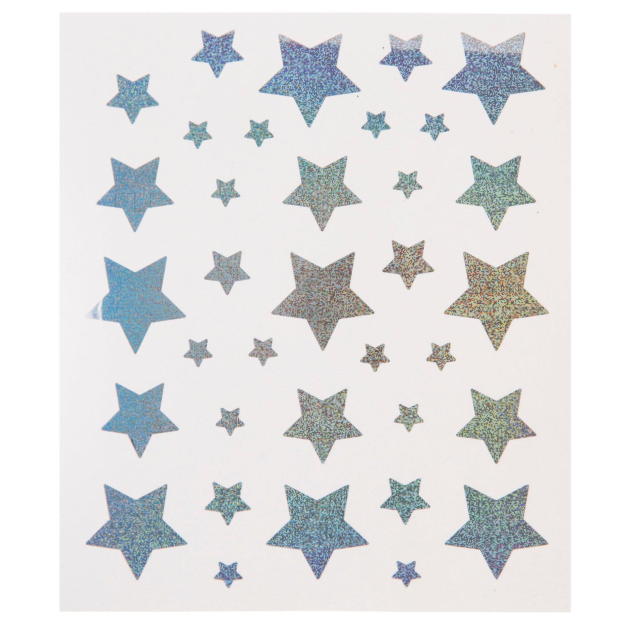 Silver Star Puffy Stickers, Hobby Lobby