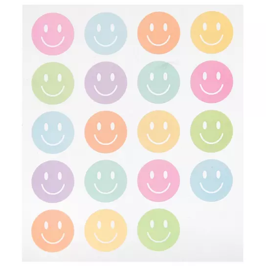 Smiley Faces, Multicolor Shape Stickers