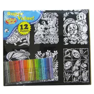Dinosaurs Fuzzy Velvet Coloring Posters Kit, Grades 3-Adult