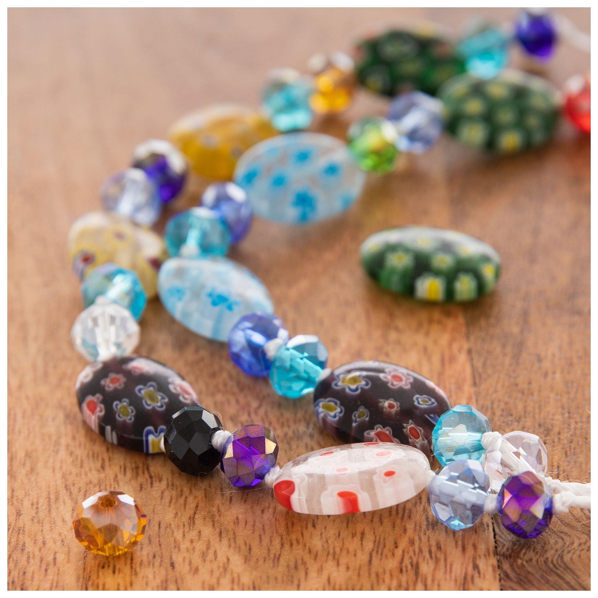 Blue & Purple Splatter Glass Teardrop Bead Strands, Hobby Lobby