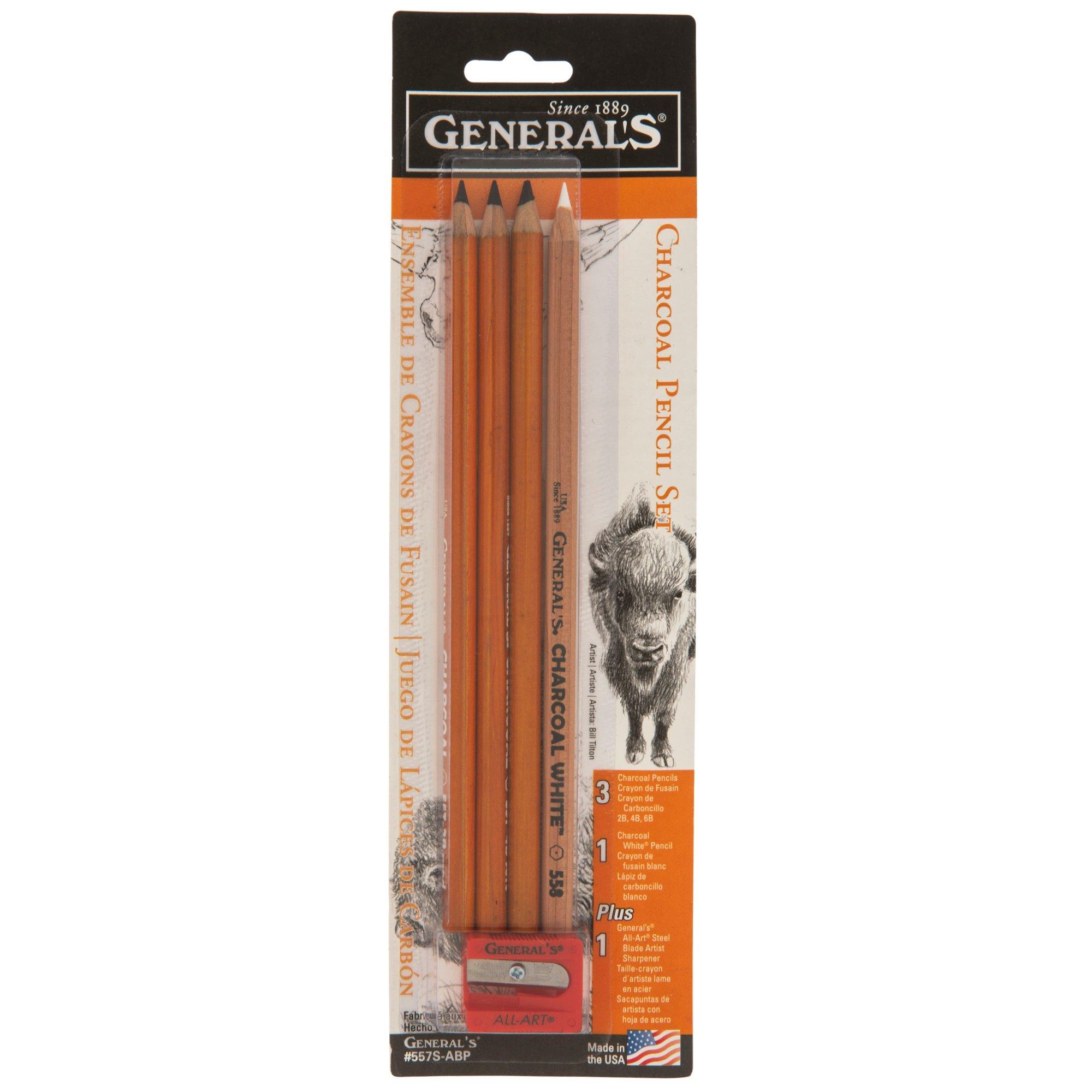 HB General's Charcoal Pencils - 2 Piece Set