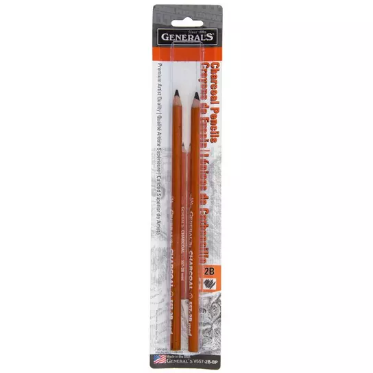 2B General's Charcoal Pencils - 2 Piece Set, Hobby Lobby