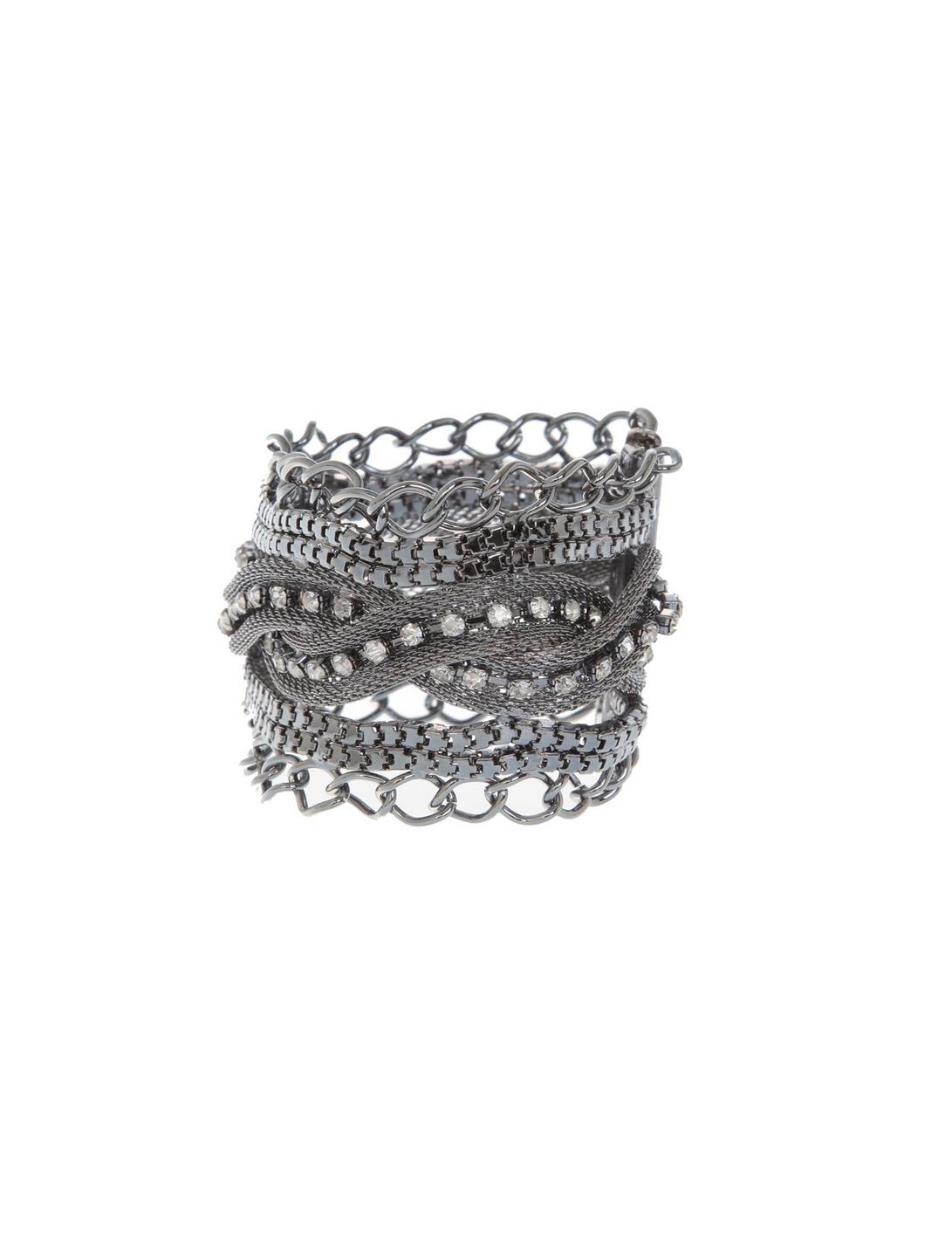 Hematite Chain Bling Bracelet, , hi-res