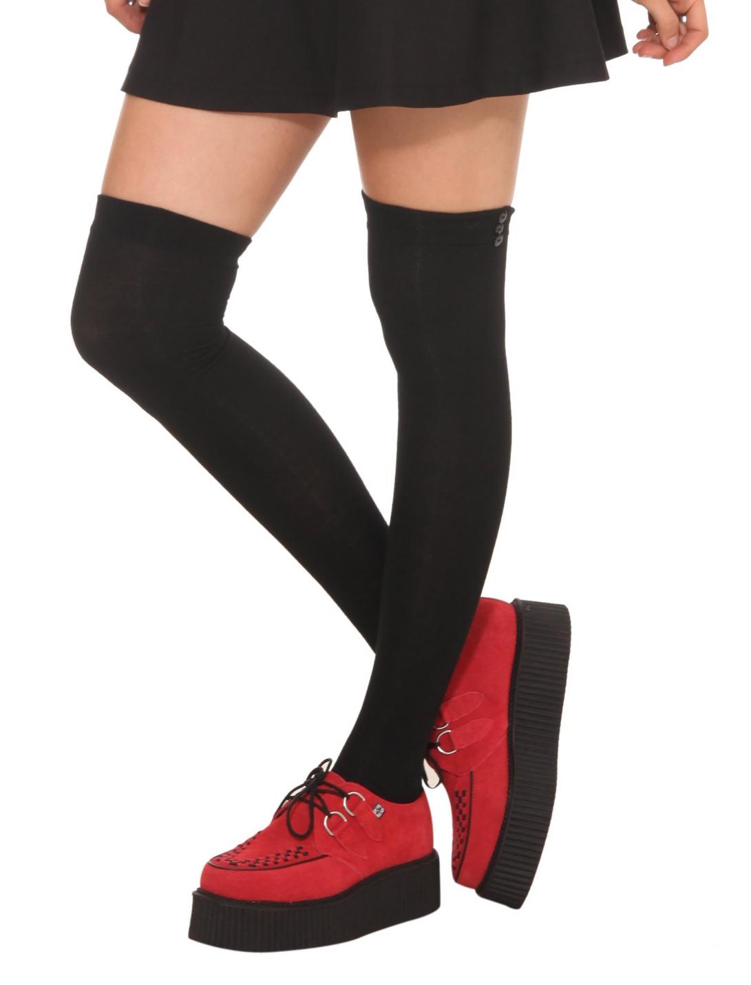 LOVEsick Black Over-The-Knee Socks, , hi-res