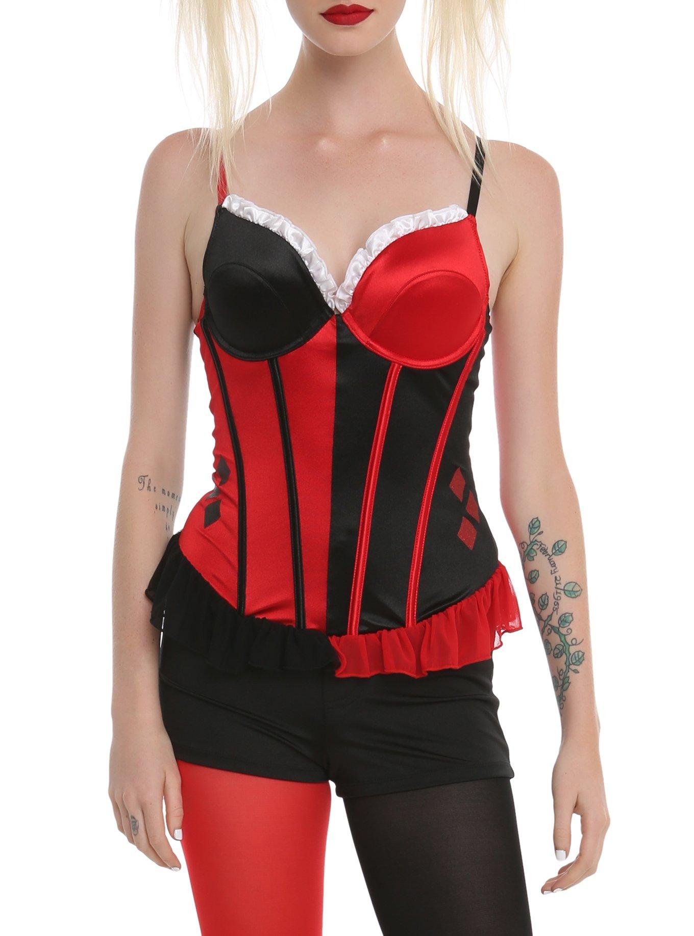 DC Comics Harley Quinn Bustier, BLACK, hi-res