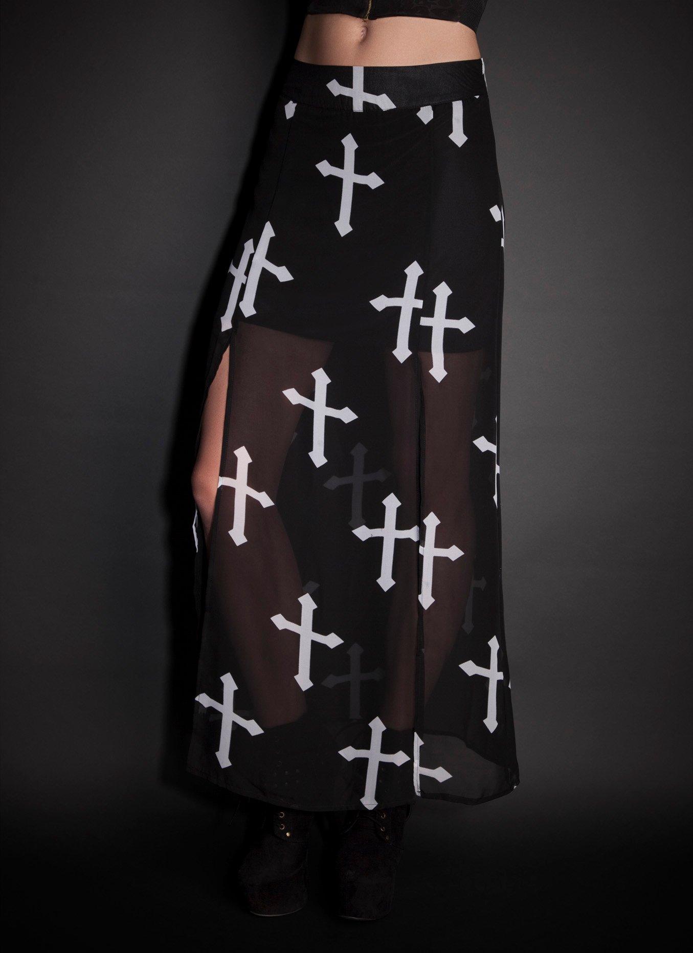 See You Monday - Cross Print Maxi Skirt, , hi-res