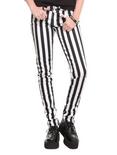 Royal Bones Black and White Stripe Skinny Pants, BLACK, hi-res