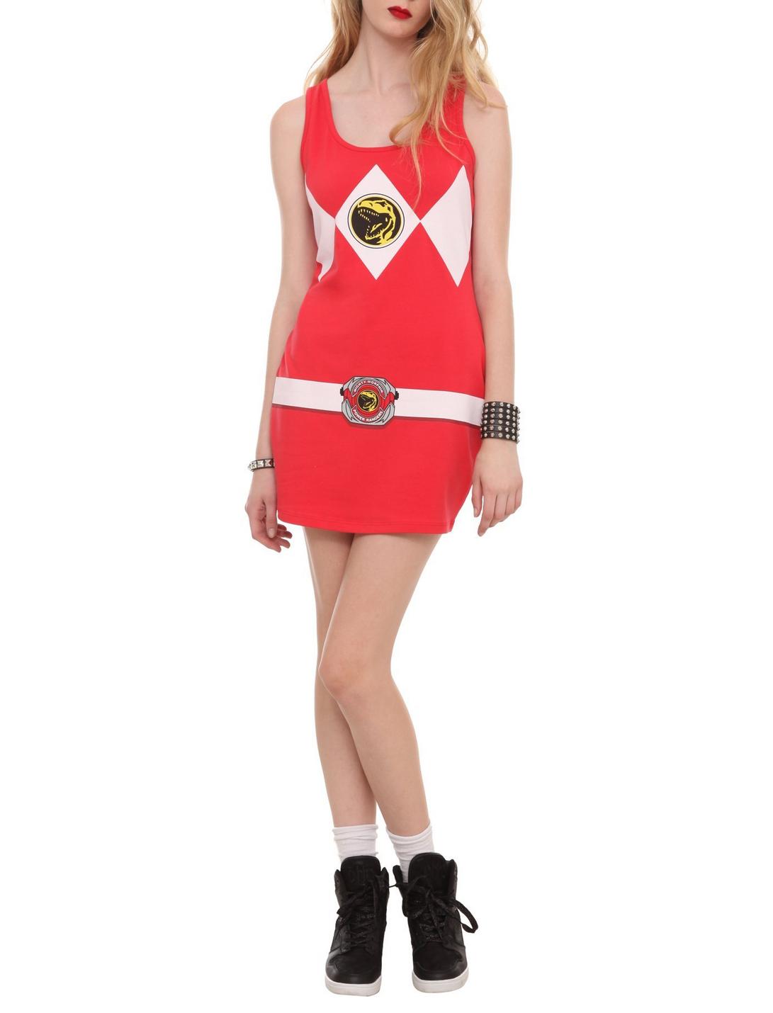 Mighty Morphin Power Rangers Red Ranger Costume Dress, BLACK, hi-res