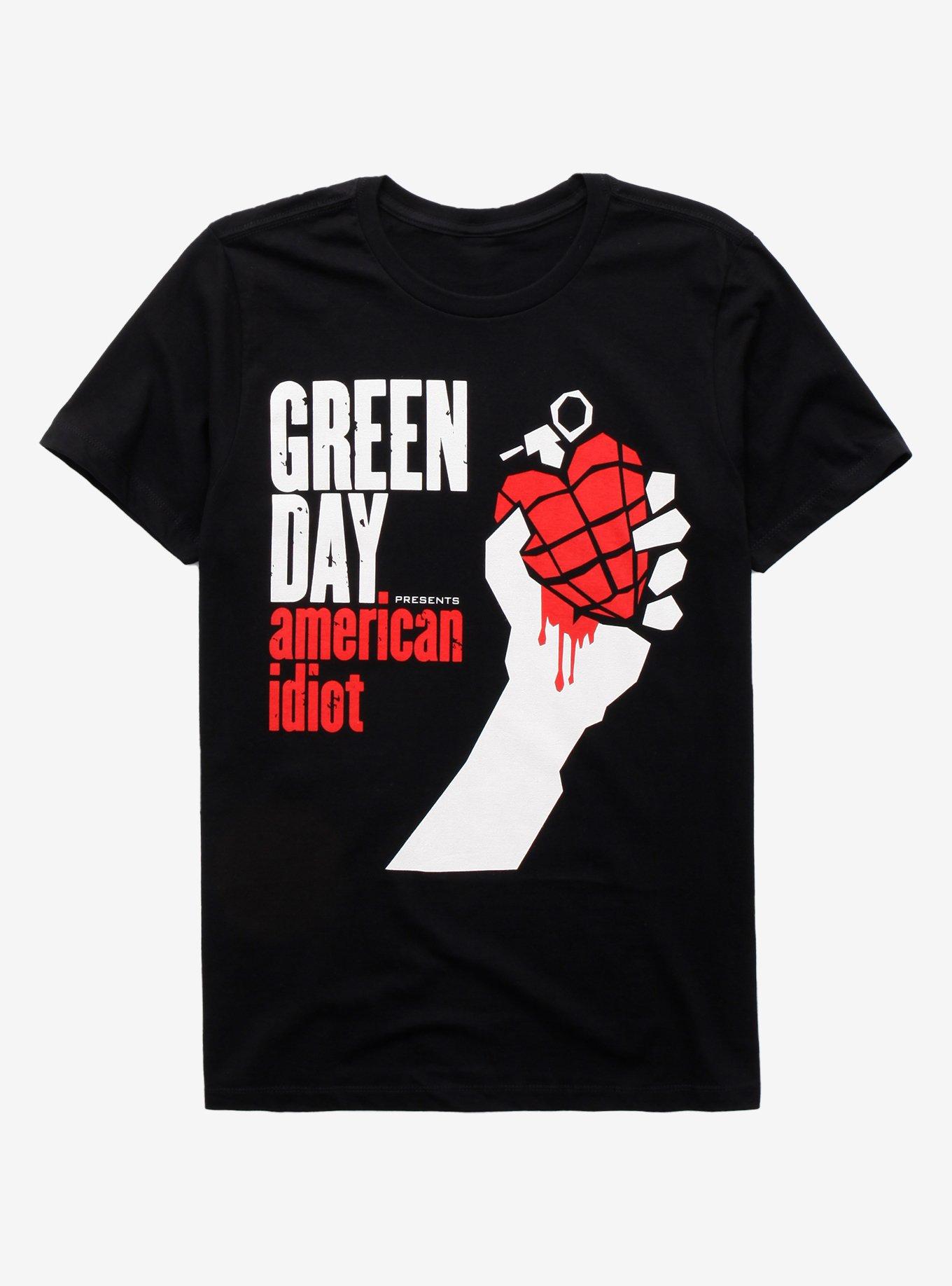  Green Day T Shirt Red Hot Band Logo Official Mens