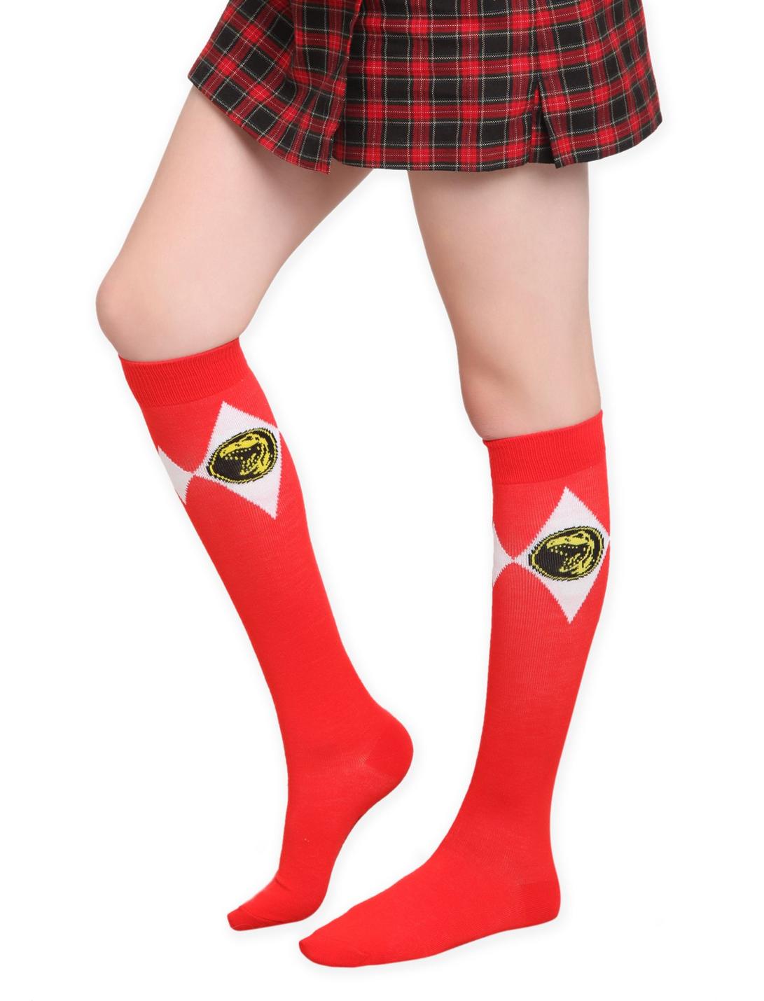 Mighty Morphin Power Rangers Red Ranger Knee-High Socks, , hi-res