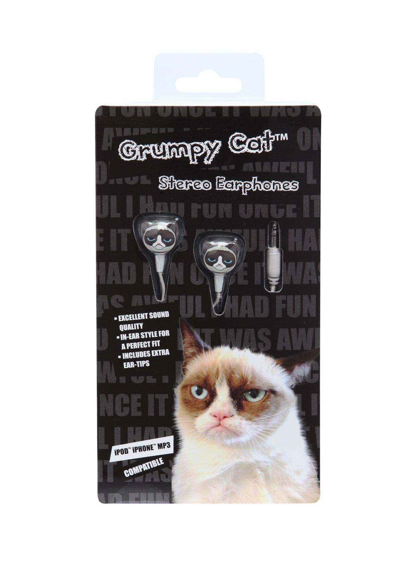 Grumpy Cat Earbuds, , hi-res
