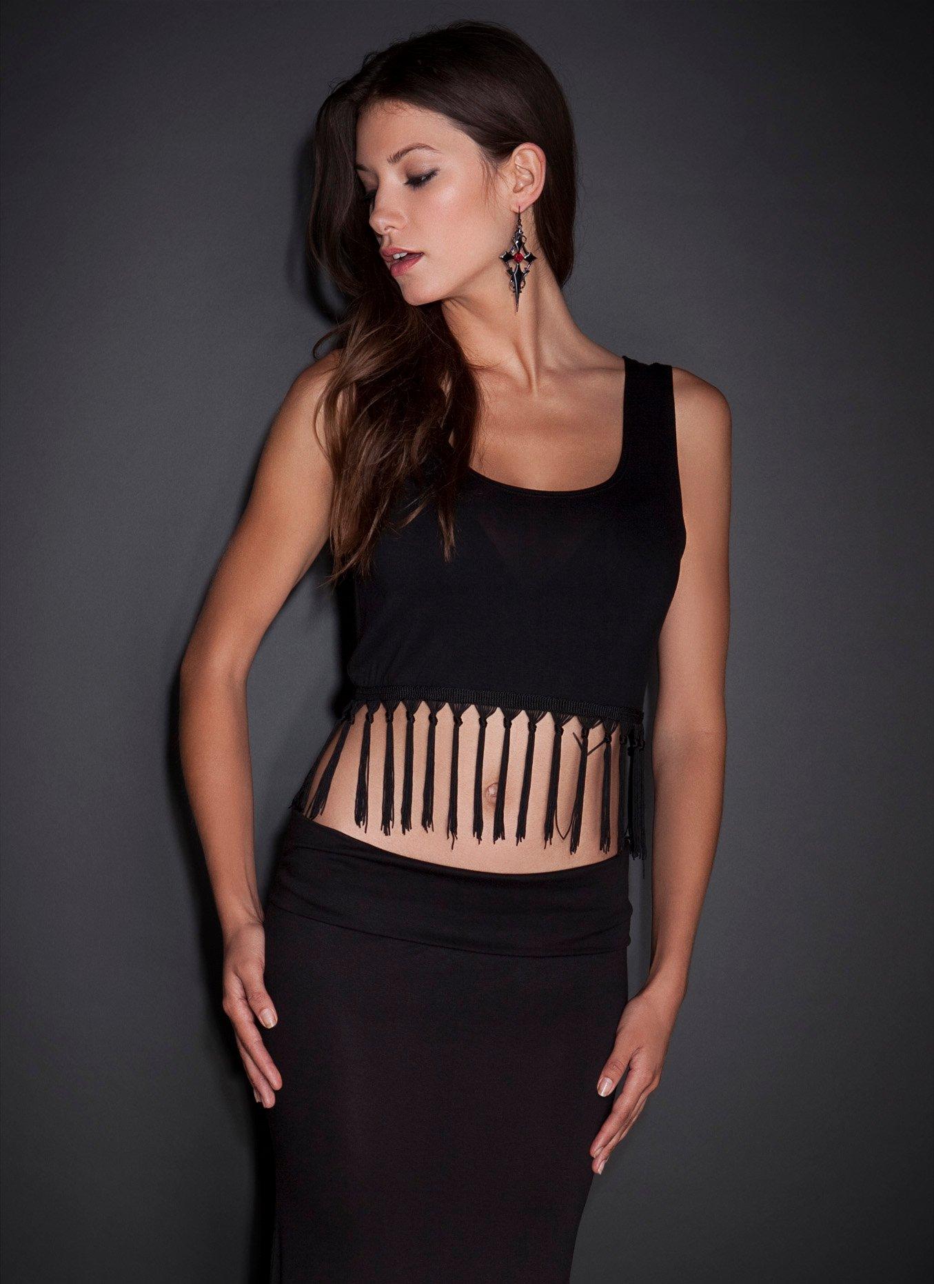 See You Monday Fringe Crop Top, , hi-res