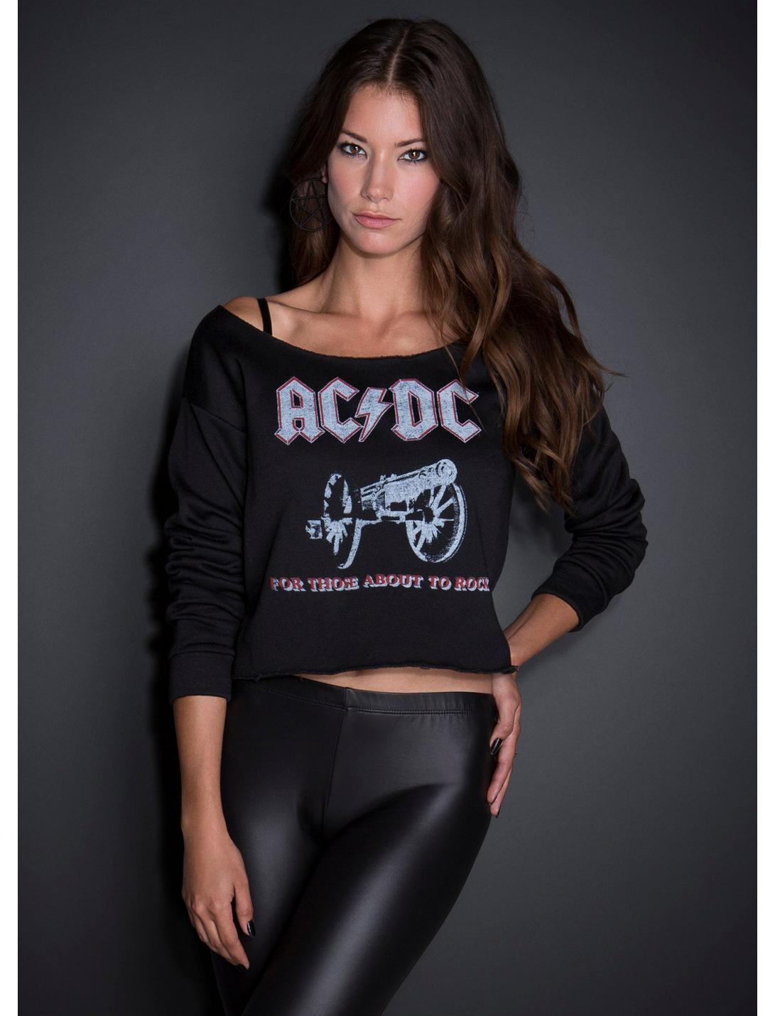 AC/DC For Those About To Rock Cropped Sweatshirt, , hi-res