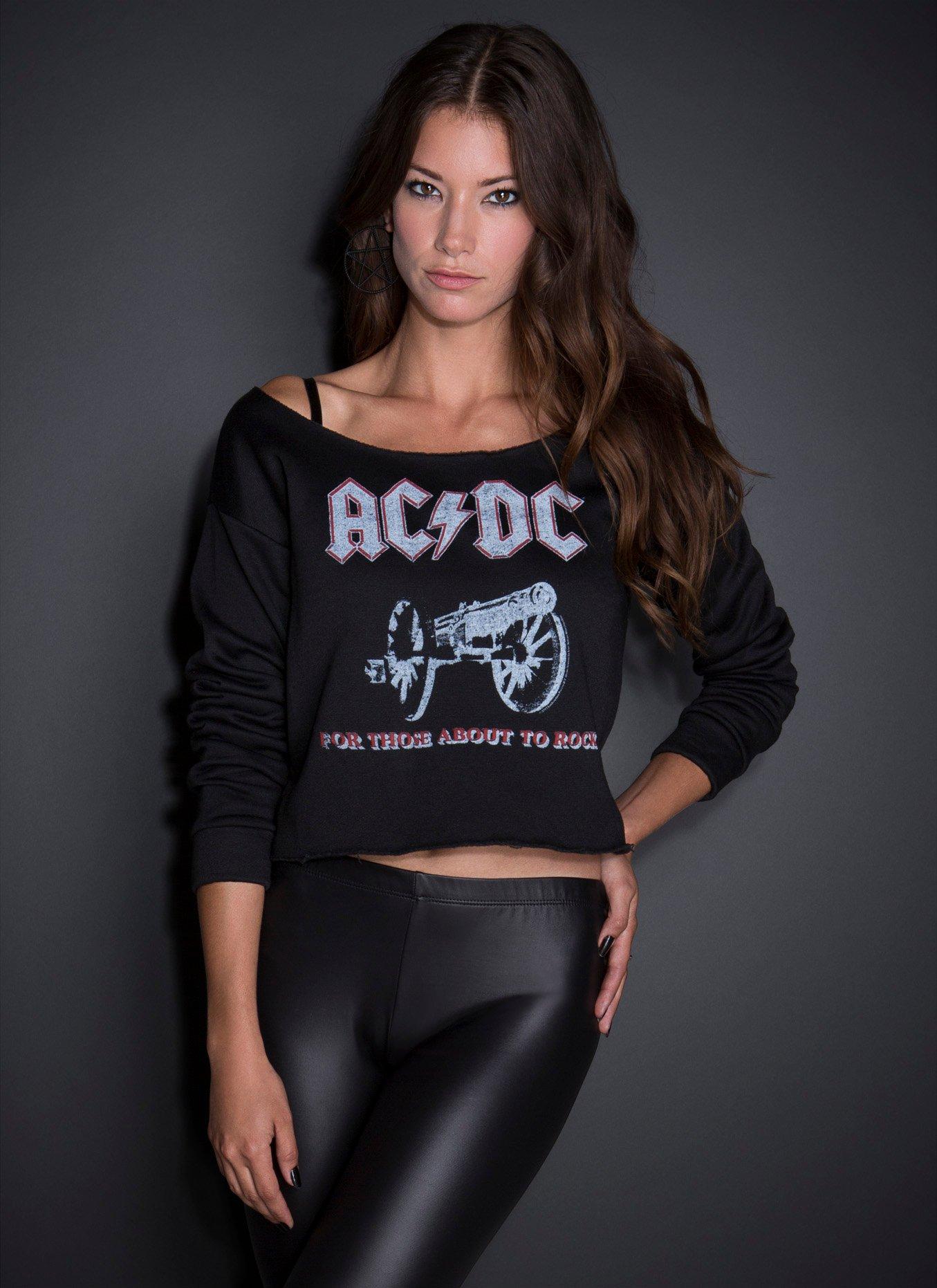 AC/DC For Those About To Rock Cropped Sweatshirt, , hi-res