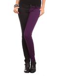 Royal Bones Purple And Black Split Leg Skinny Jeans, PURPLE, hi-res