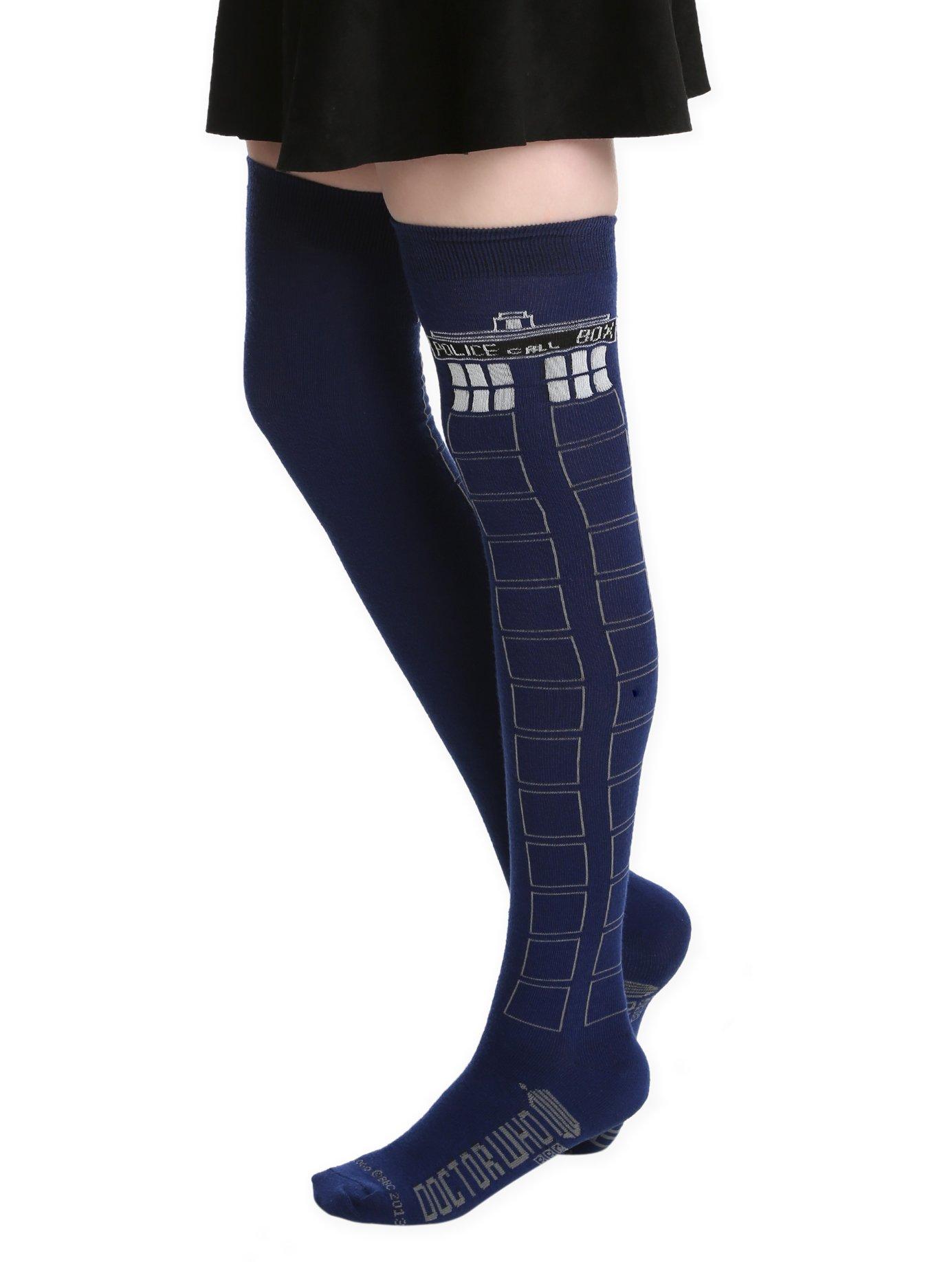 Doctor Who TARDIS Over-The-Knee Socks Hot Topic
