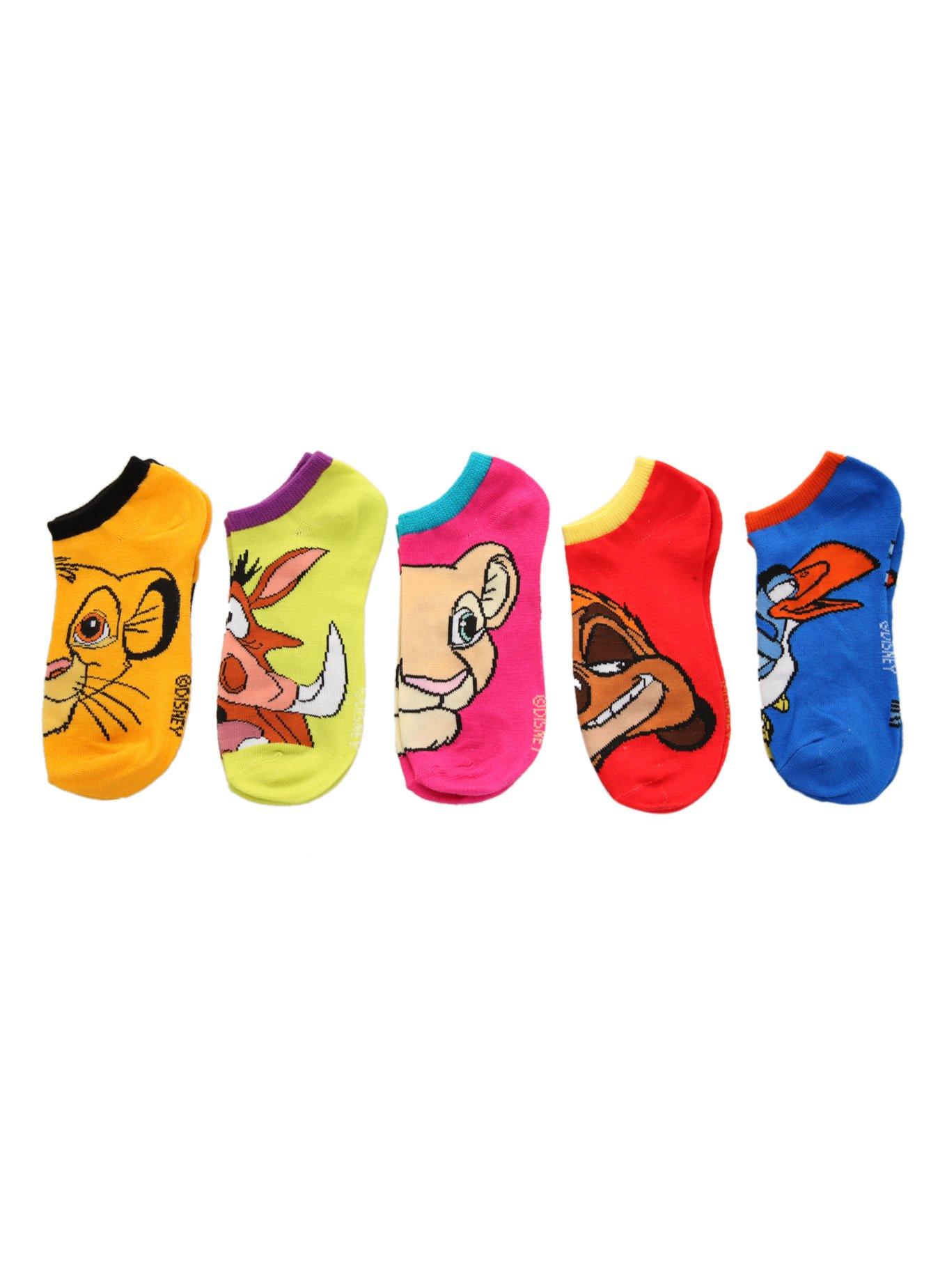 Disney The Lion King Faces No-Show Socks 5 Pack, , hi-res