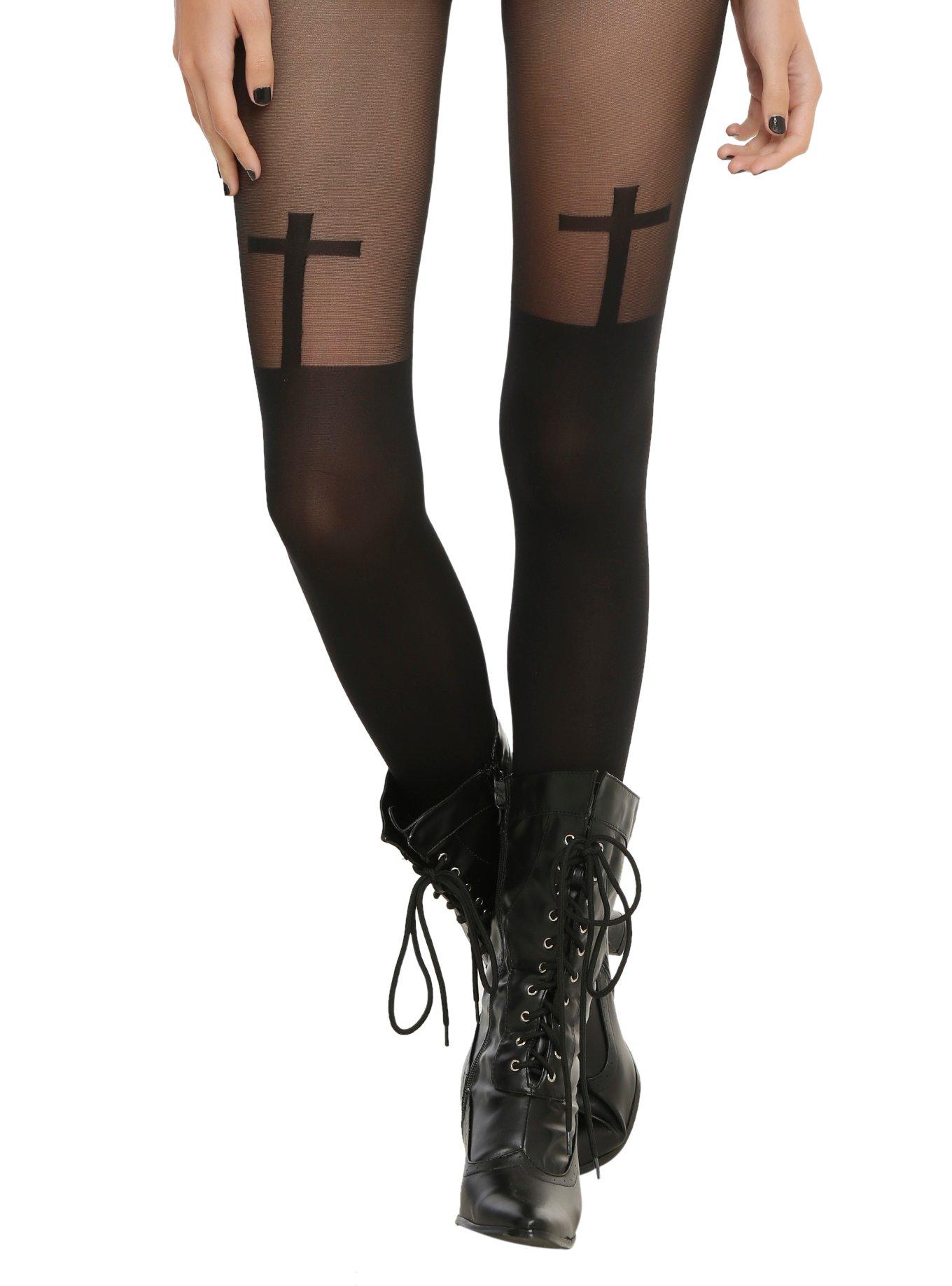 LOVEsick Cross Garter Tights, , hi-res