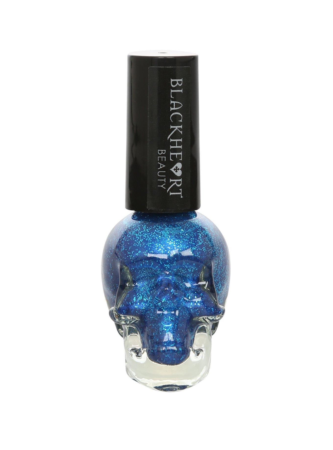 Blackheart Blue Glitter Nail Polish, , hi-res