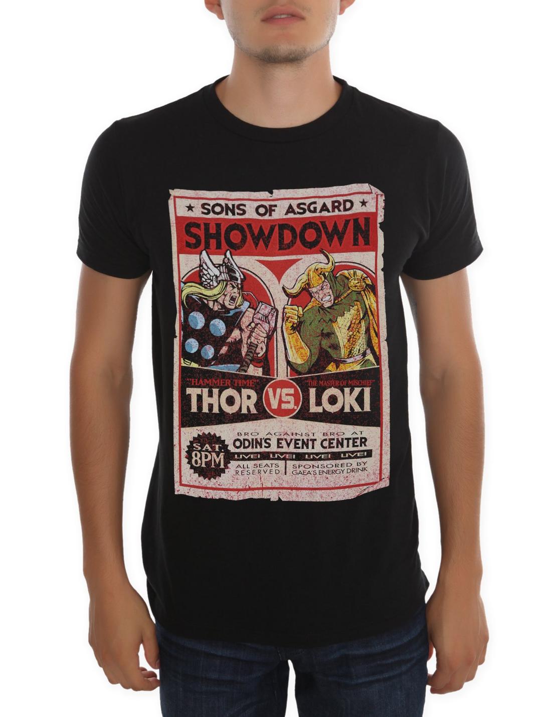 Marvel Thor Vs. Loki T-Shirt, BLACK, hi-res