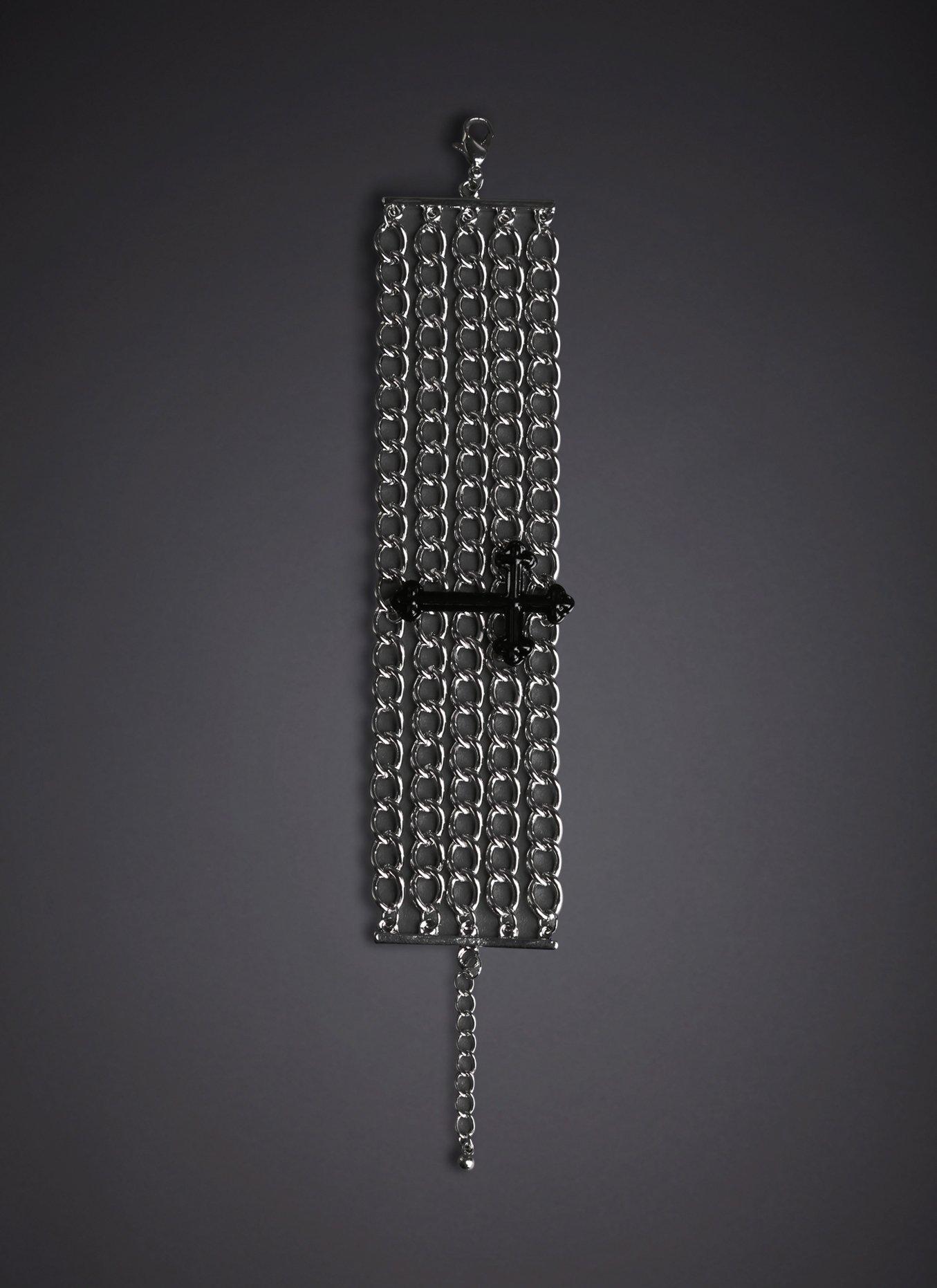 Multi Chain Cross Bracelet, , hi-res