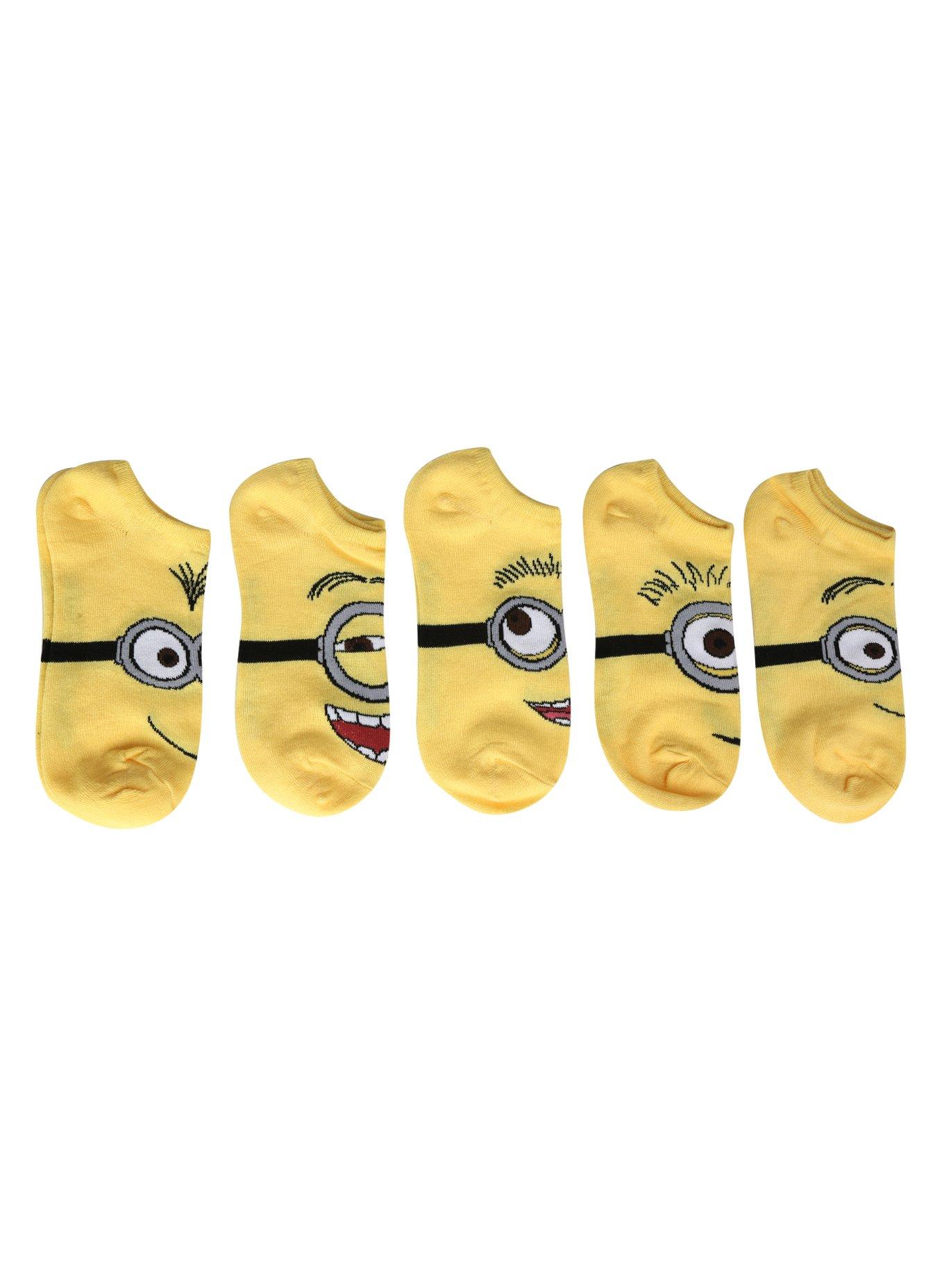 Despicable Me 2 Minion No-Show Socks 5 Pair, , hi-res