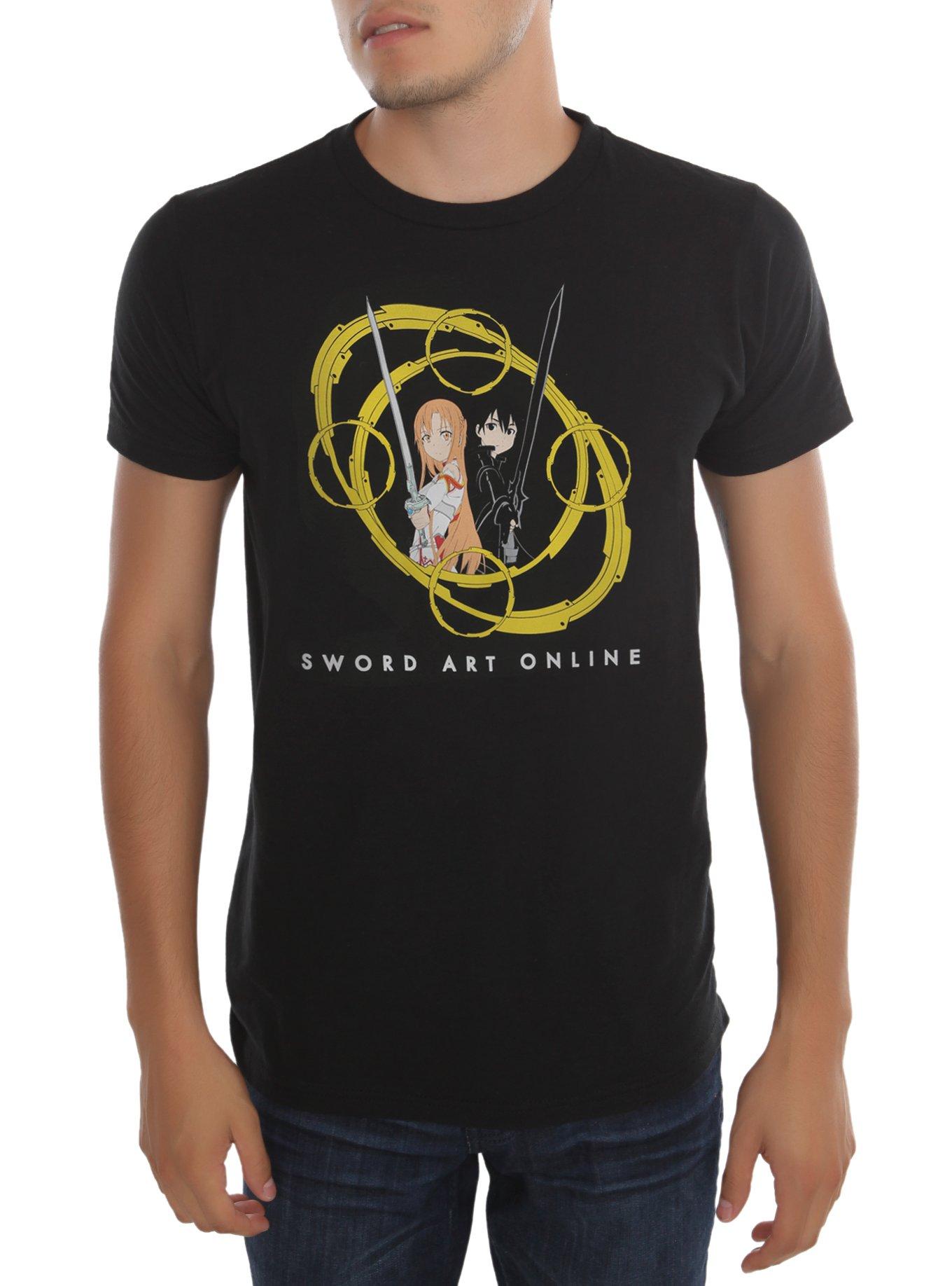 Sword Art Online Kirito & Asuna Slim-Fit T-Shirt 2XL, BLACK, hi-res