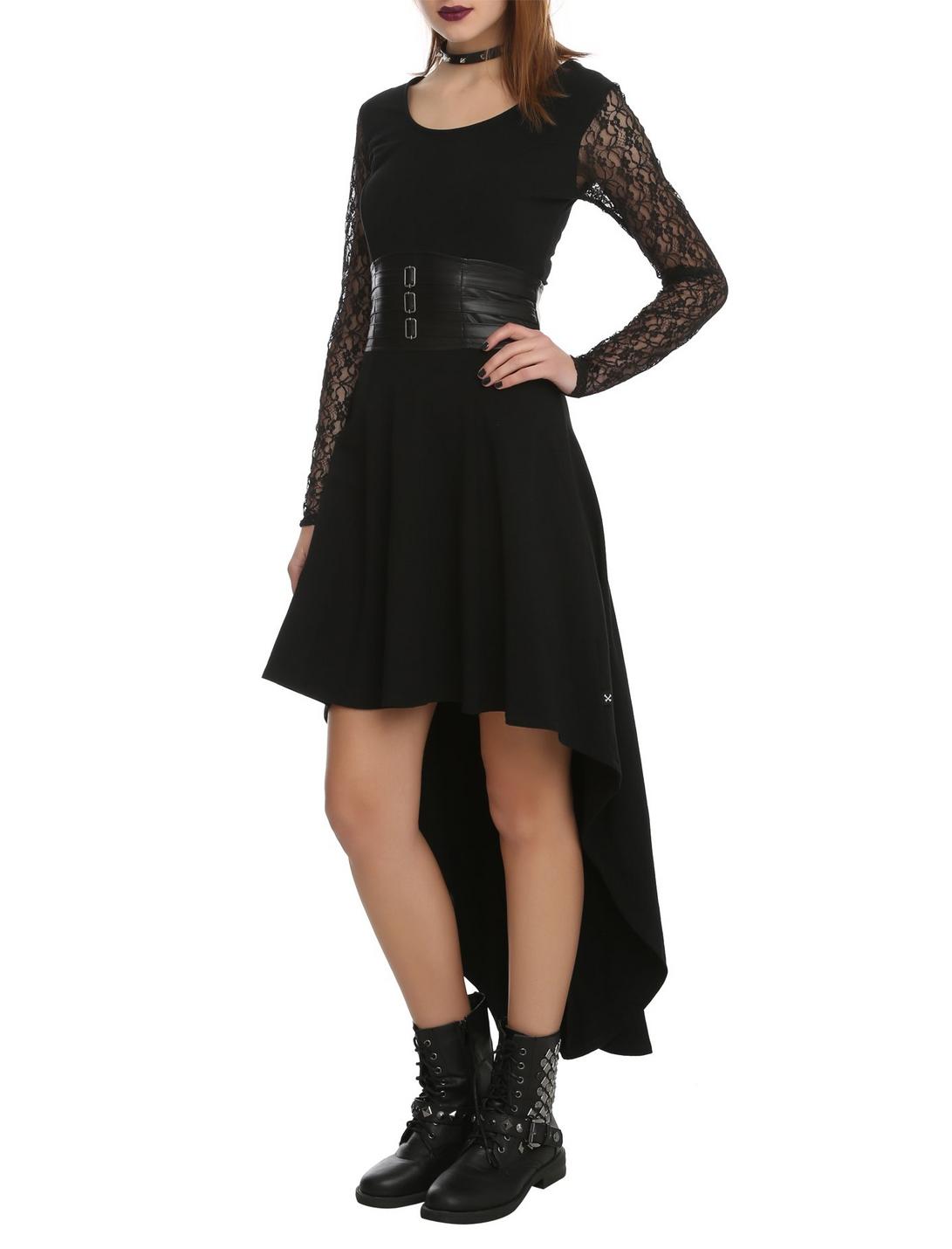 Royal Bones By Tripp Black Lace Sleeve Salem Dress, BLACK, hi-res