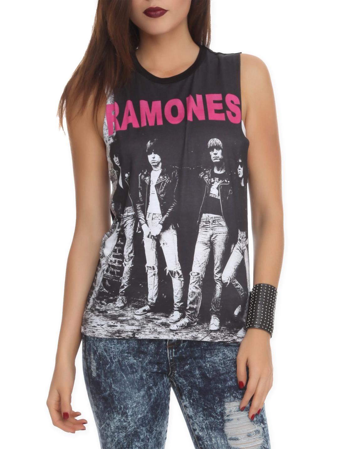 Ramones Muscle Girls Top, BLACK, hi-res