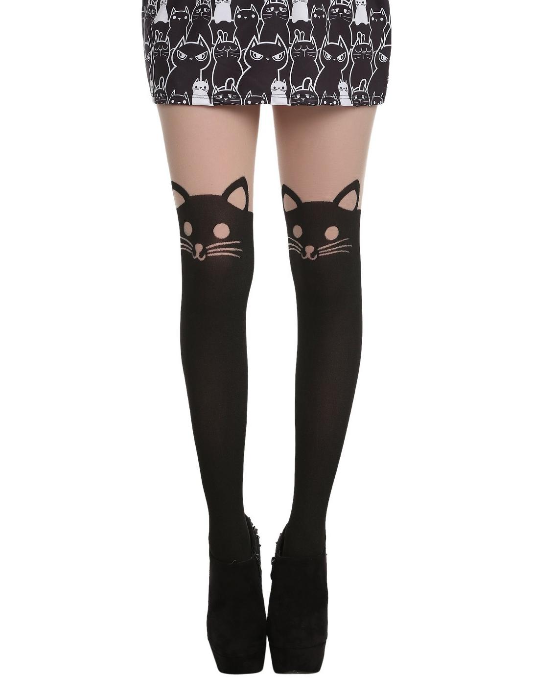 LOVEsick Cat Faux Thigh High Tights, , hi-res