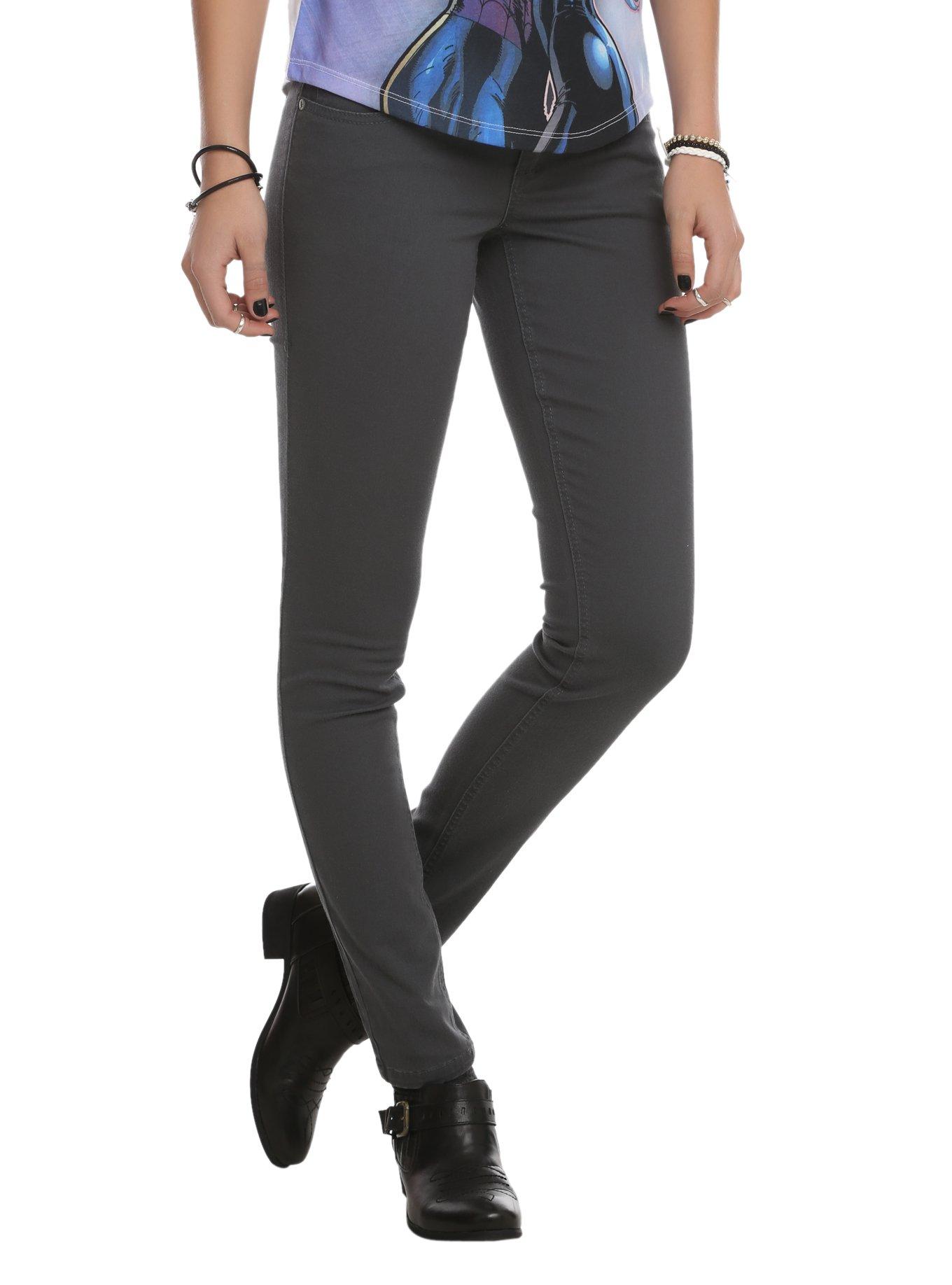 LOVEsick Grey Twill Skinny Pants, BLACK, hi-res