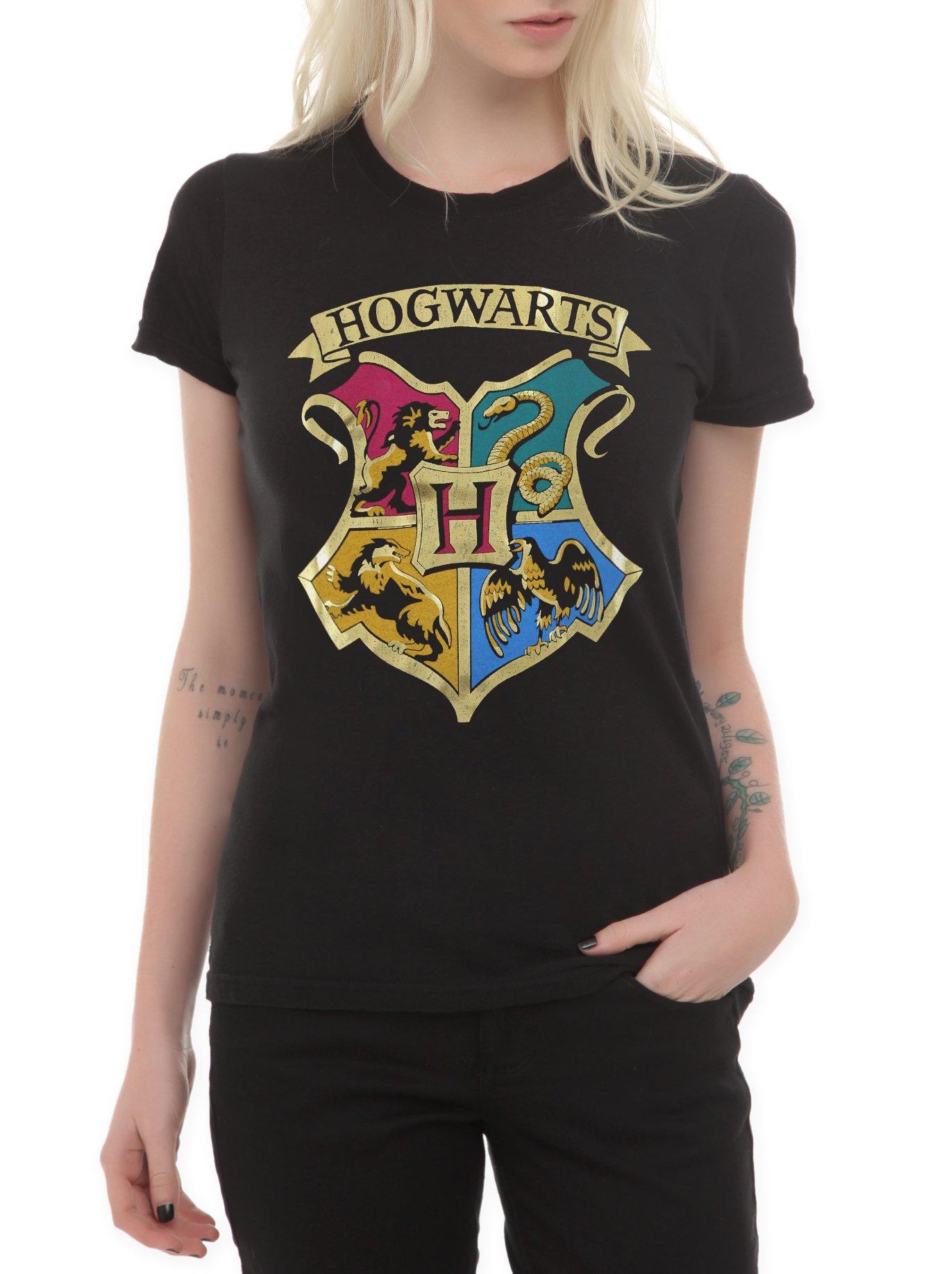 Harry Potter Hogwarts Gold Foil Girls T-Shirt | Hot Topic