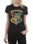 Harry Potter Hogwarts Gold Foil Girls T-Shirt, BLACK, hi-res