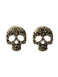 LOVEsick Burnished Gold Day Of The Dead Skull Earrings, , hi-res