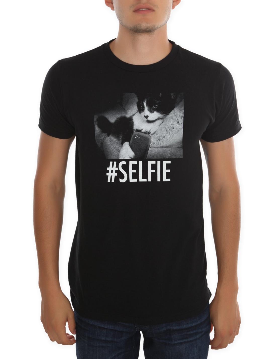 Cat Selfie T-Shirt, BLACK, hi-res
