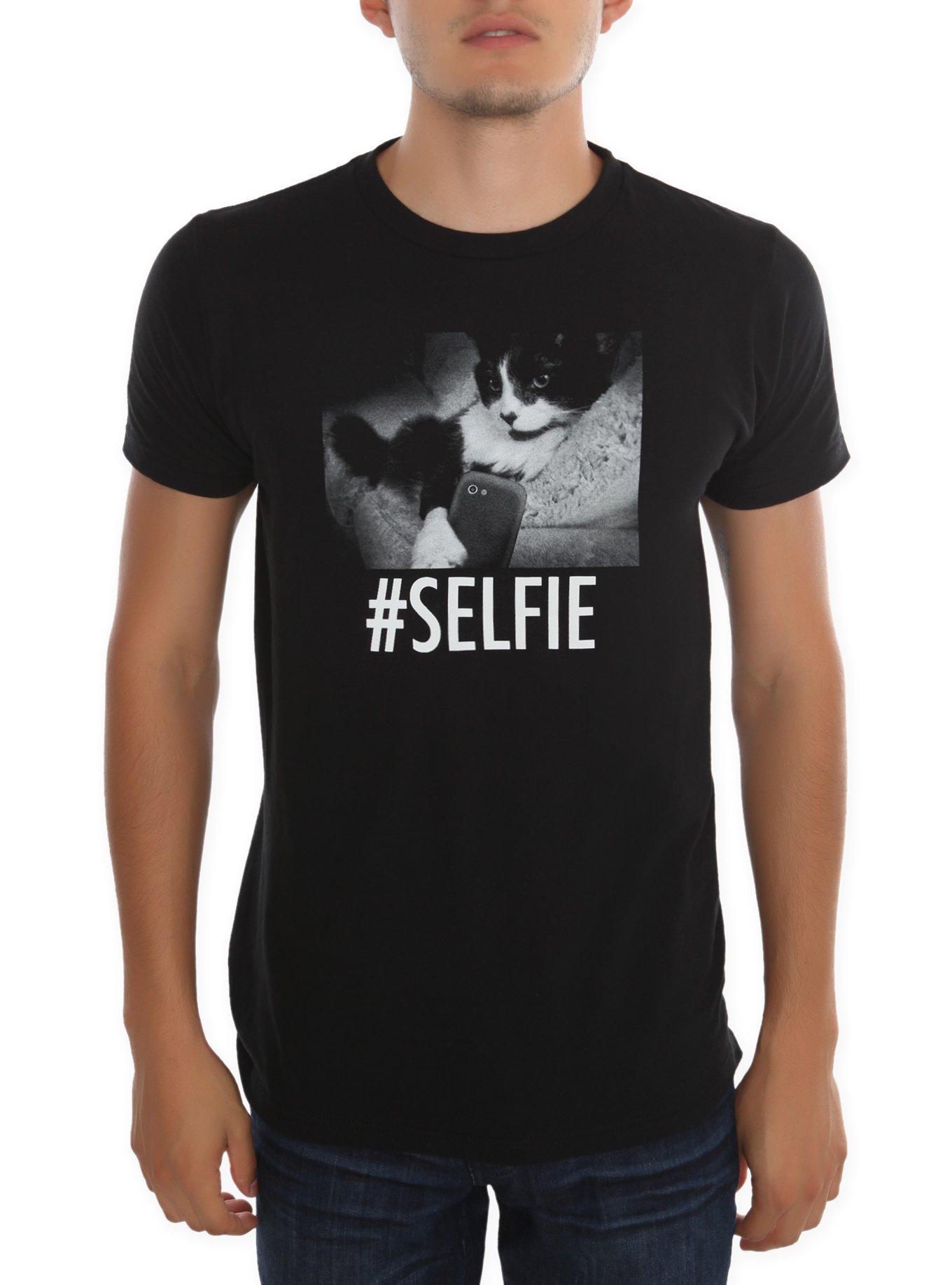 Cat Selfie T-Shirt, BLACK, hi-res
