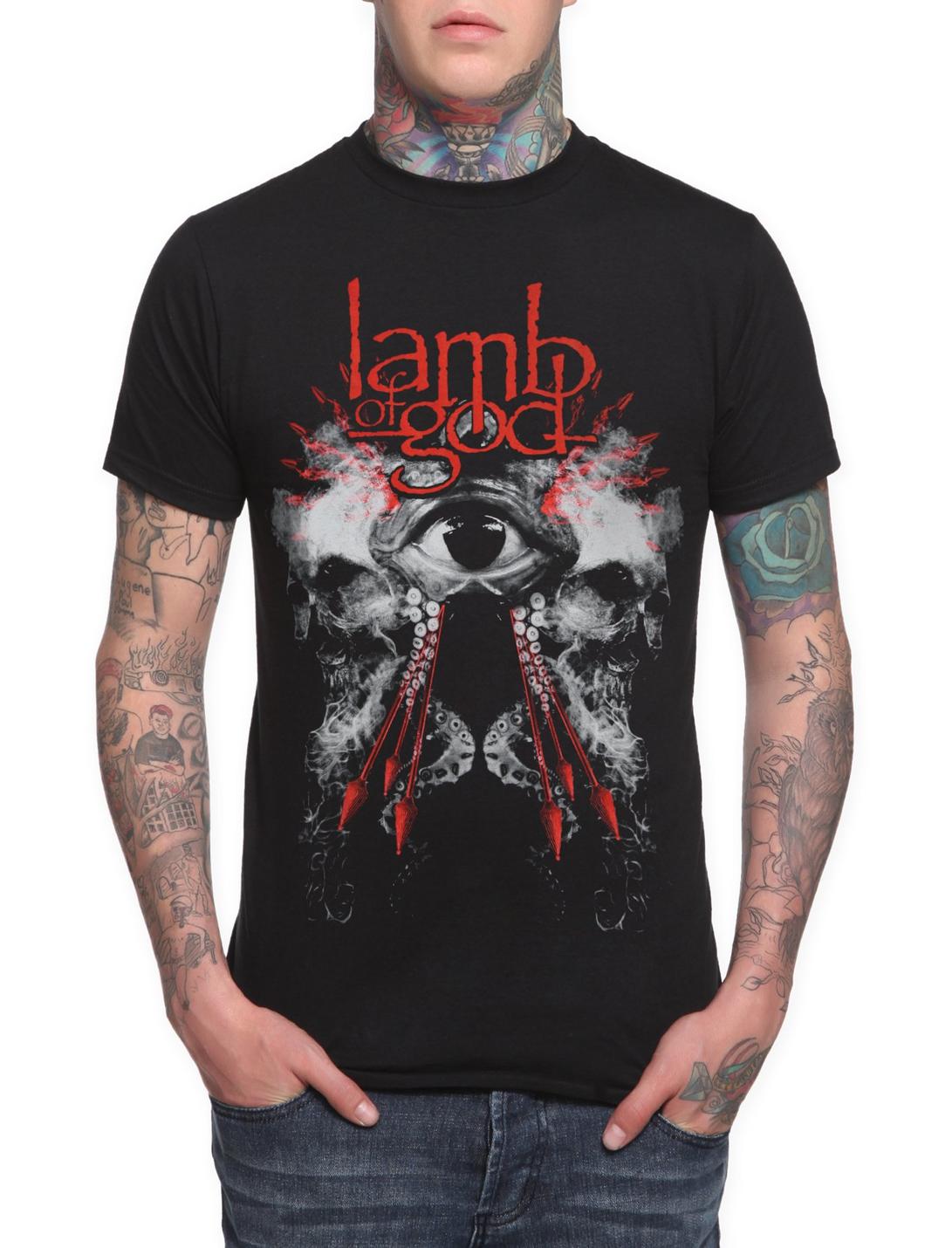 Lamb Of God Octo Eye T-Shirt, BLACK, hi-res