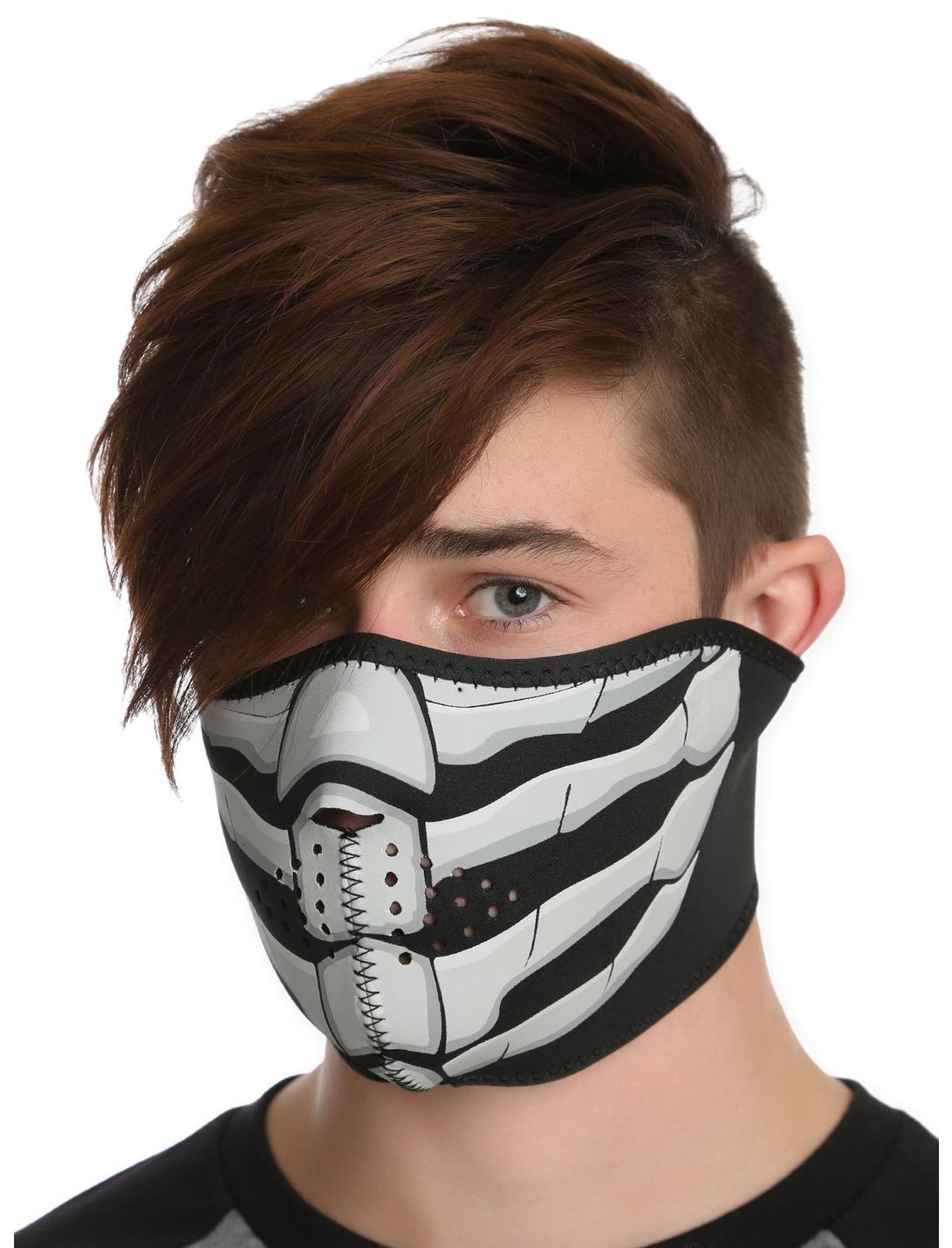 Bone Breath Glow-In-The-Dark Neoprene Half Face Mask, , hi-res