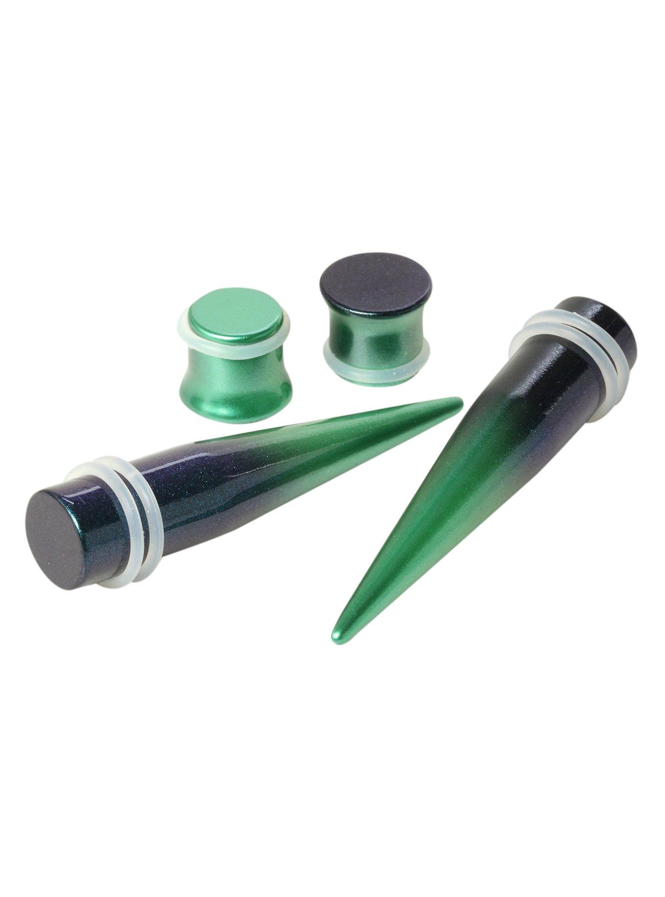 Green Black Ombre Taper And Plug 4 Pack, , hi-res
