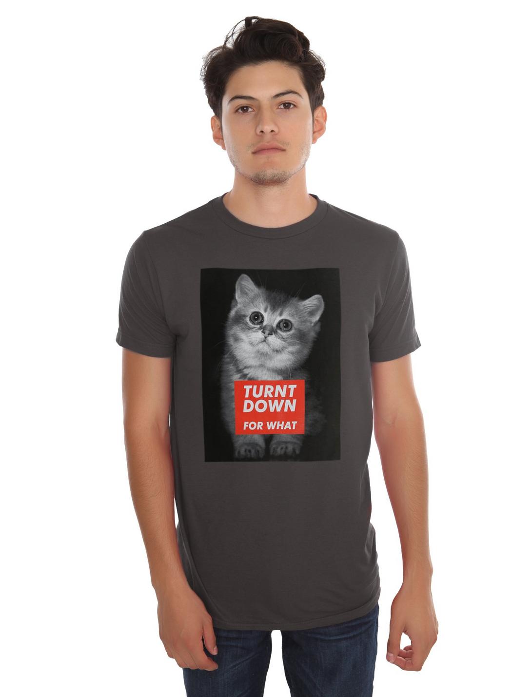 Turnt Down For What Kitten T-Shirt, BLACK, hi-res