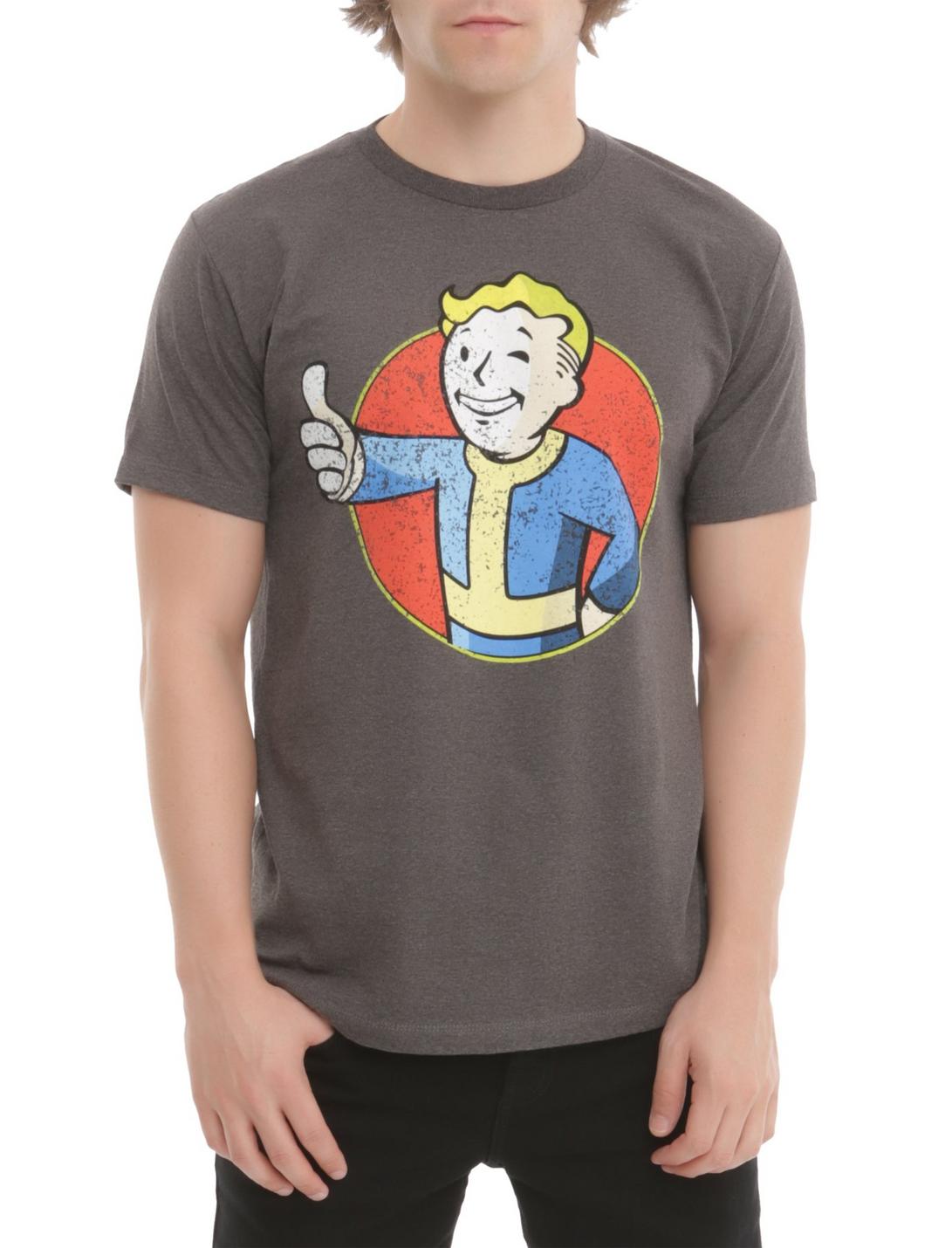 Fallout Vault Boy Thumbs Up T-Shirt, CHARCOAL, hi-res
