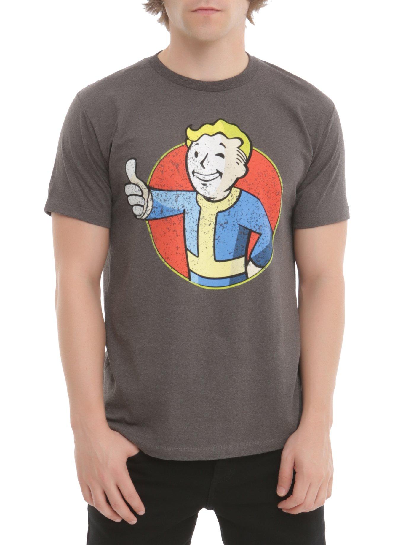 Fallout Vault Boy Thumbs Up T-Shirt, CHARCOAL, hi-res