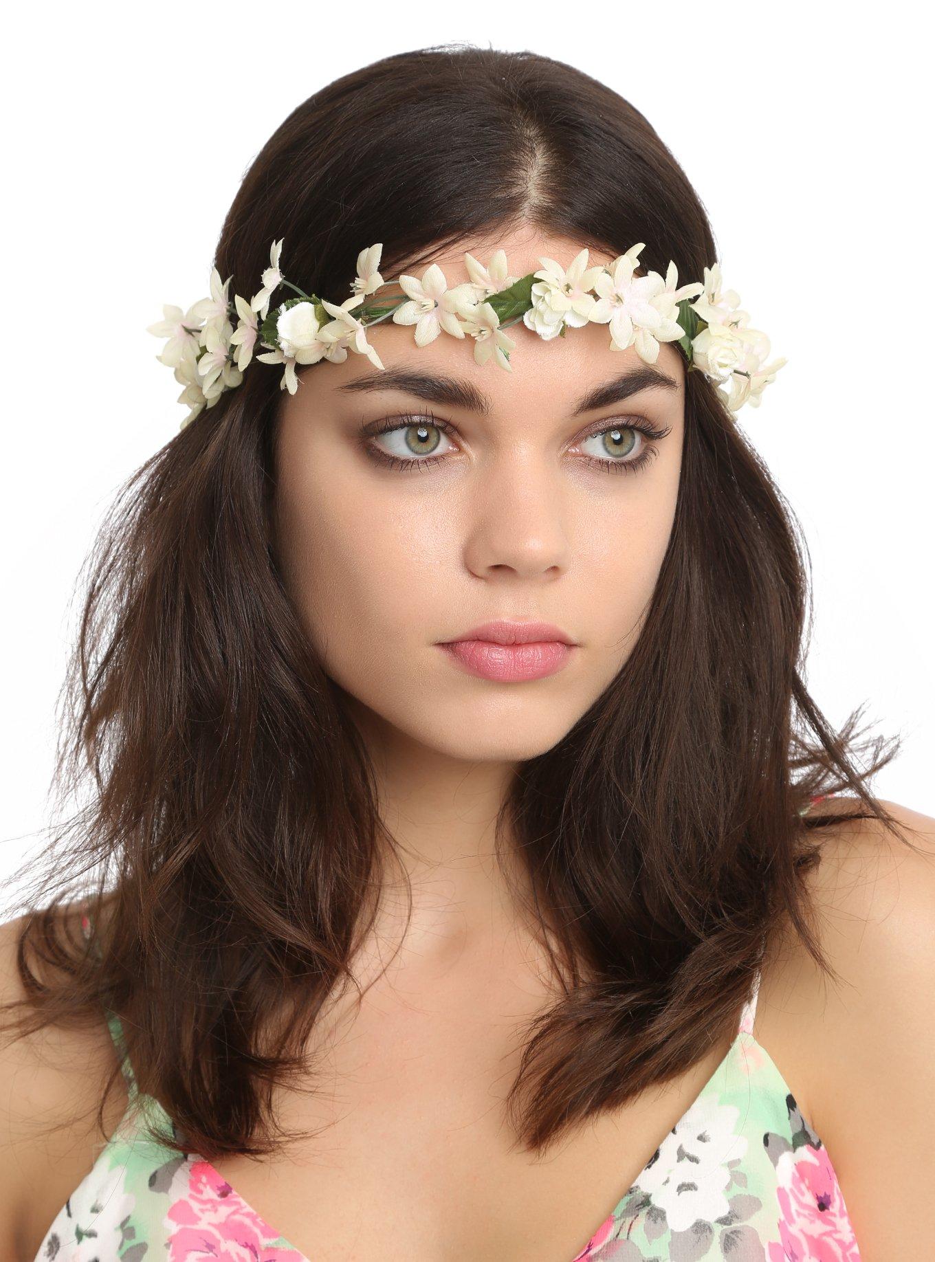 Floral Hair Crown Headband, , hi-res