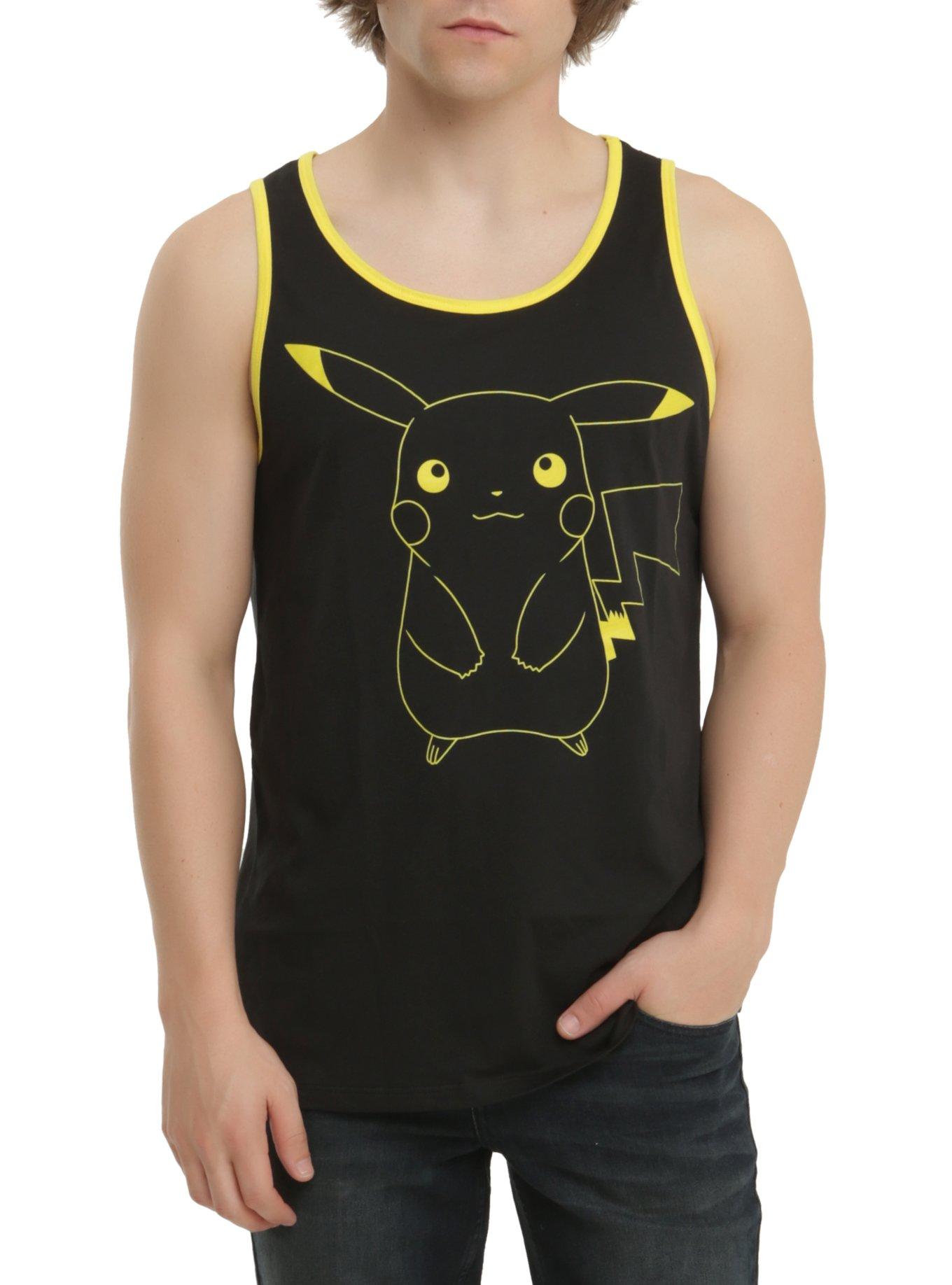 Pokemon Pikachu Contrast Tank Top, BLACK, hi-res