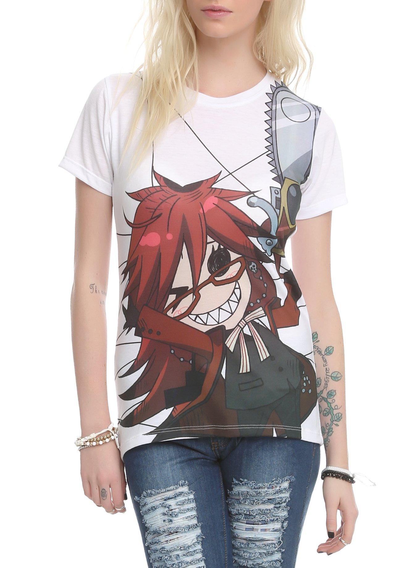 Black Butler Grell Sublimation Girls Top, , hi-res