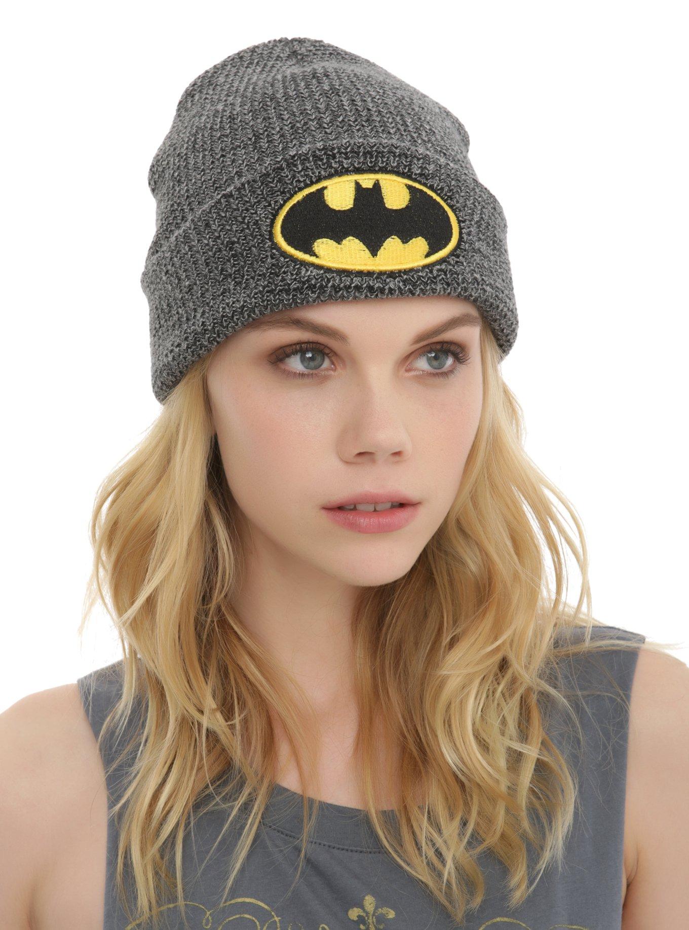 DC Comics Batman Logo Marled Grey Watchman Beanie, , hi-res