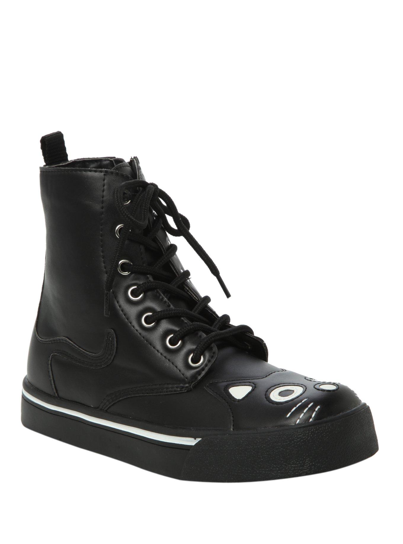 T.U.K. Black Kitty Sneaker Boots, BLACK, hi-res
